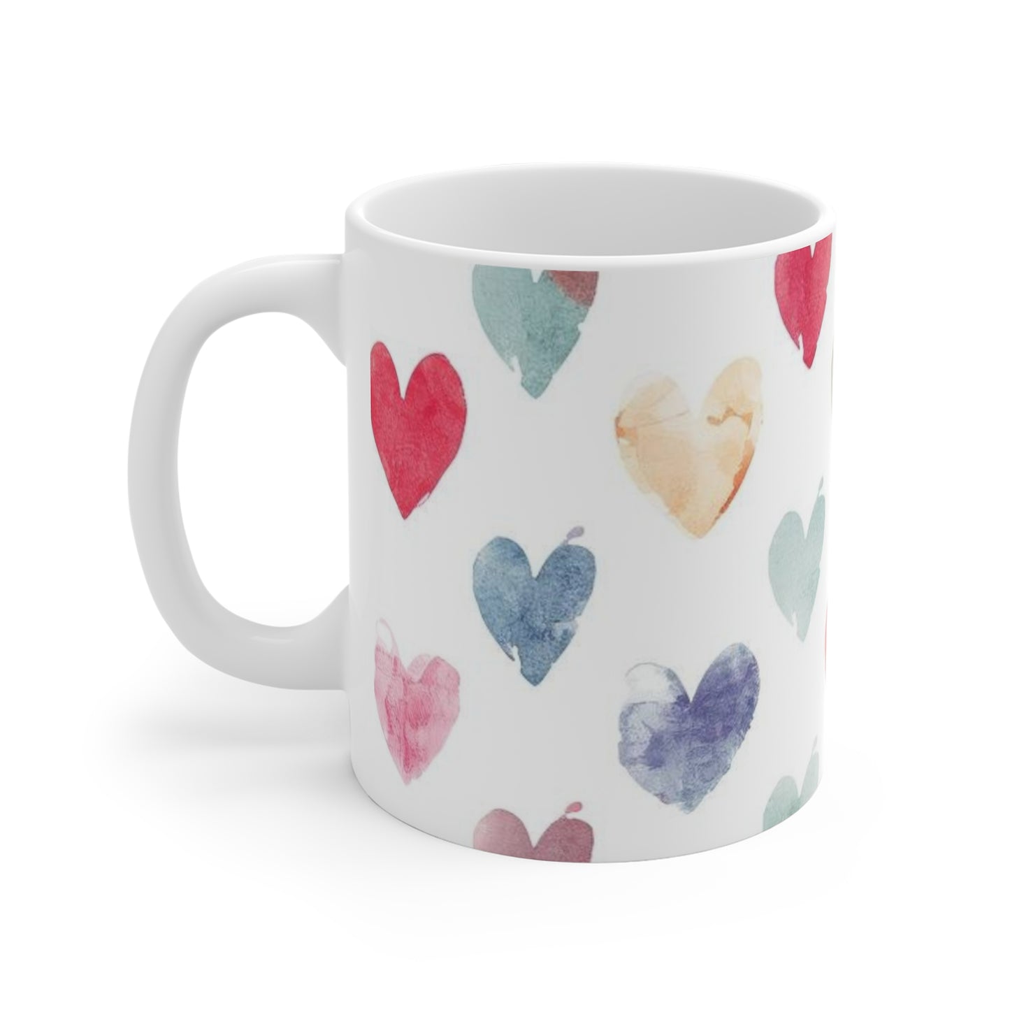 Watercolor Heart Pattern Mug - "favourite human" Valentine’s Gift from the pets!