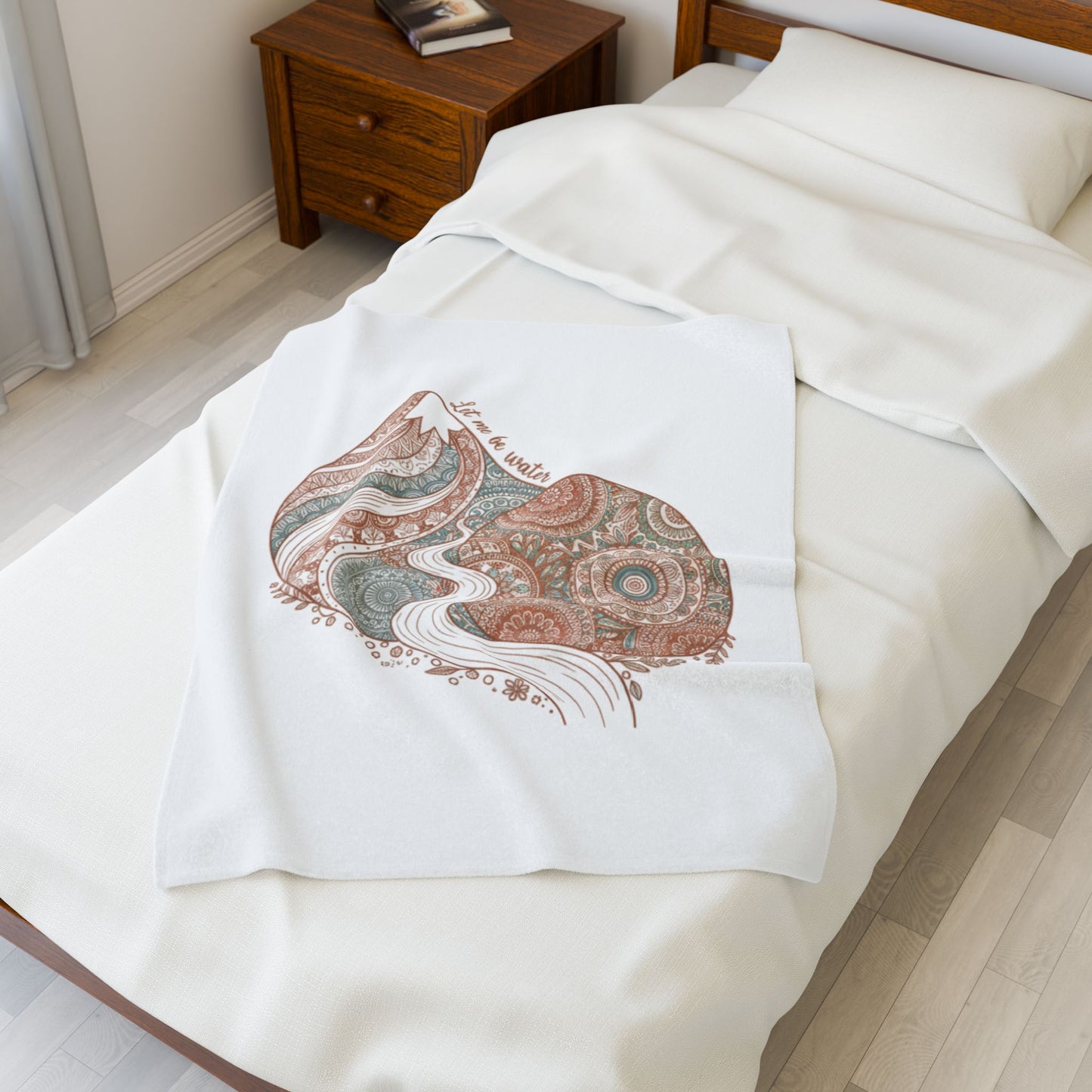 Boho Mandala Paisley Heart Velveteen Plush Blanket | vintage paisley, mandala pattern