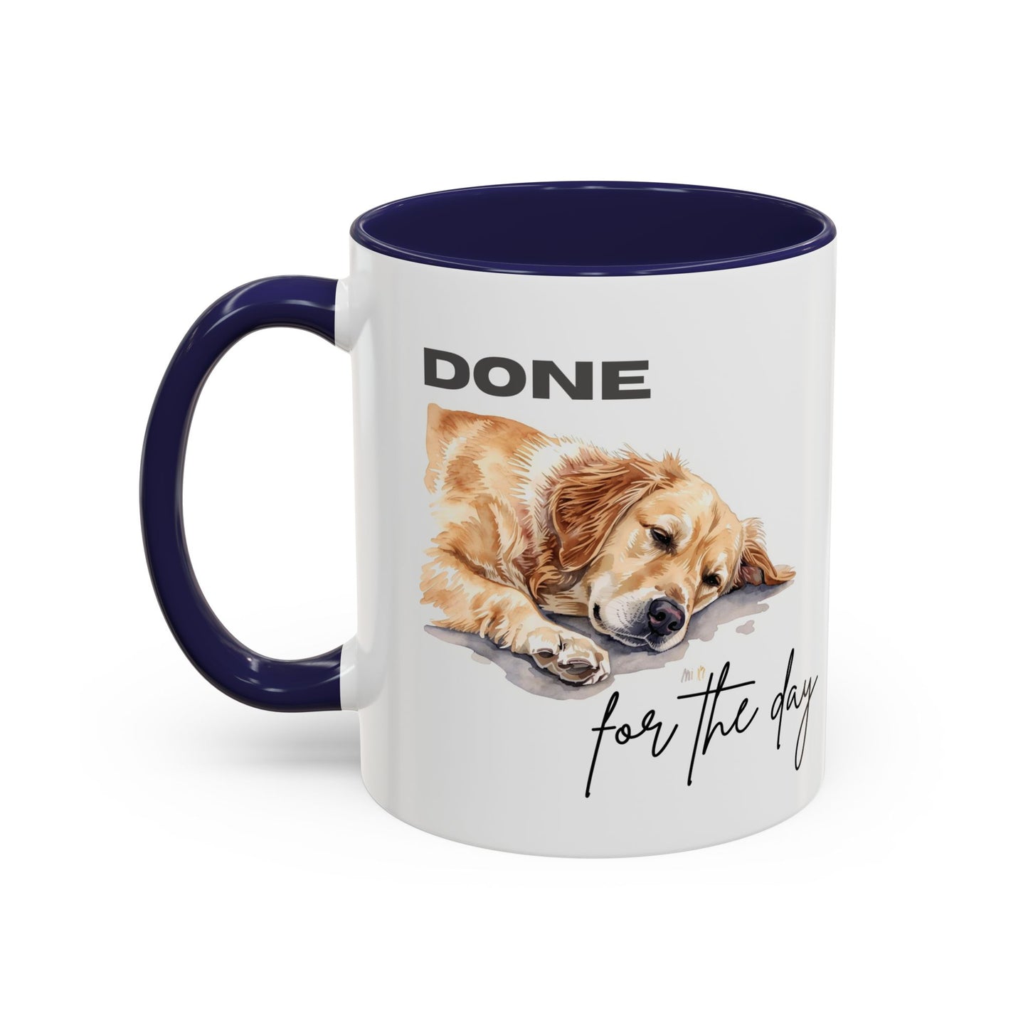 "Done for the day" – golden retriever Accent Mug