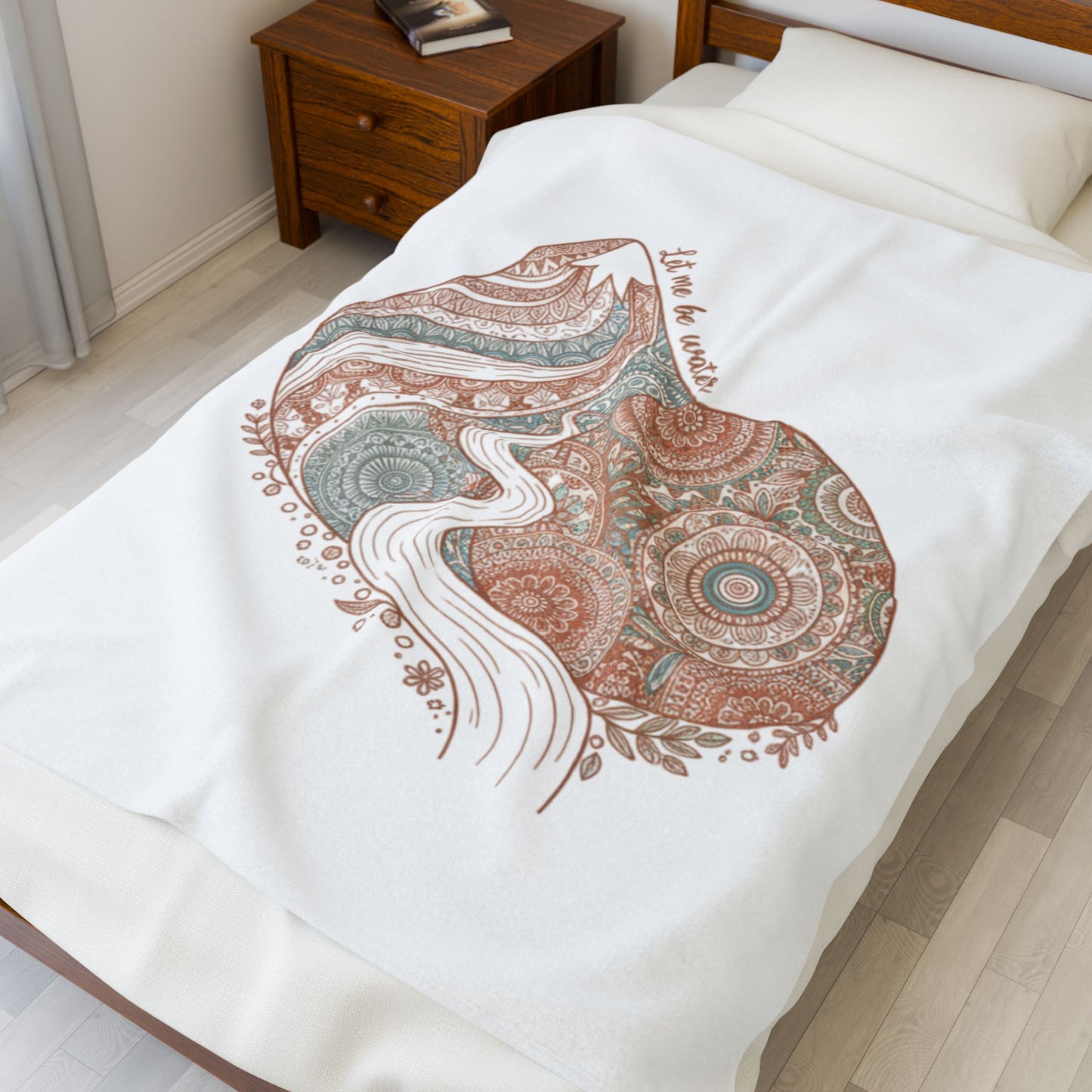 Boho Mandala Paisley Heart Velveteen Plush Blanket | vintage paisley, mandala pattern