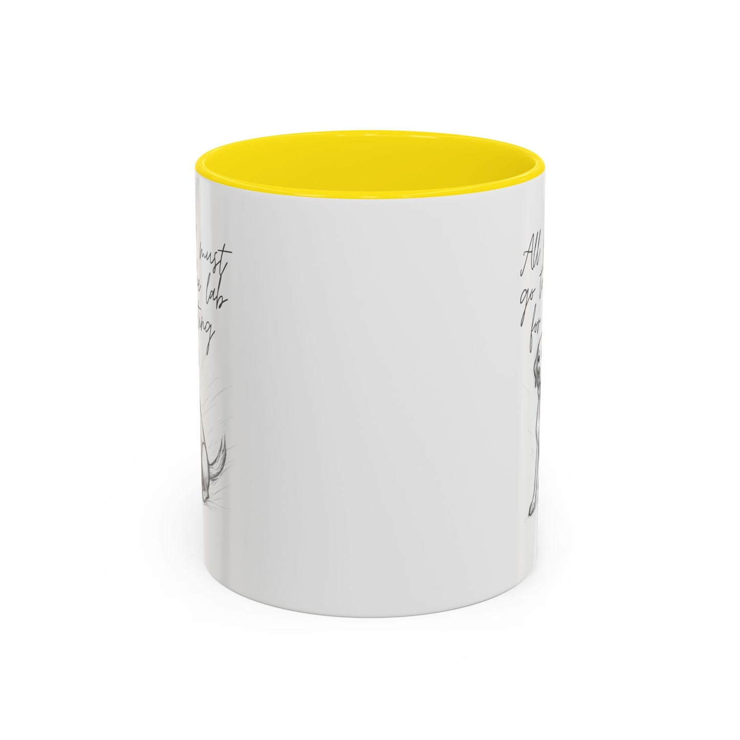 Cheeky labrador Illustration Mug – "all food must go to the lab for testing" Accent Mug (11/15oz)