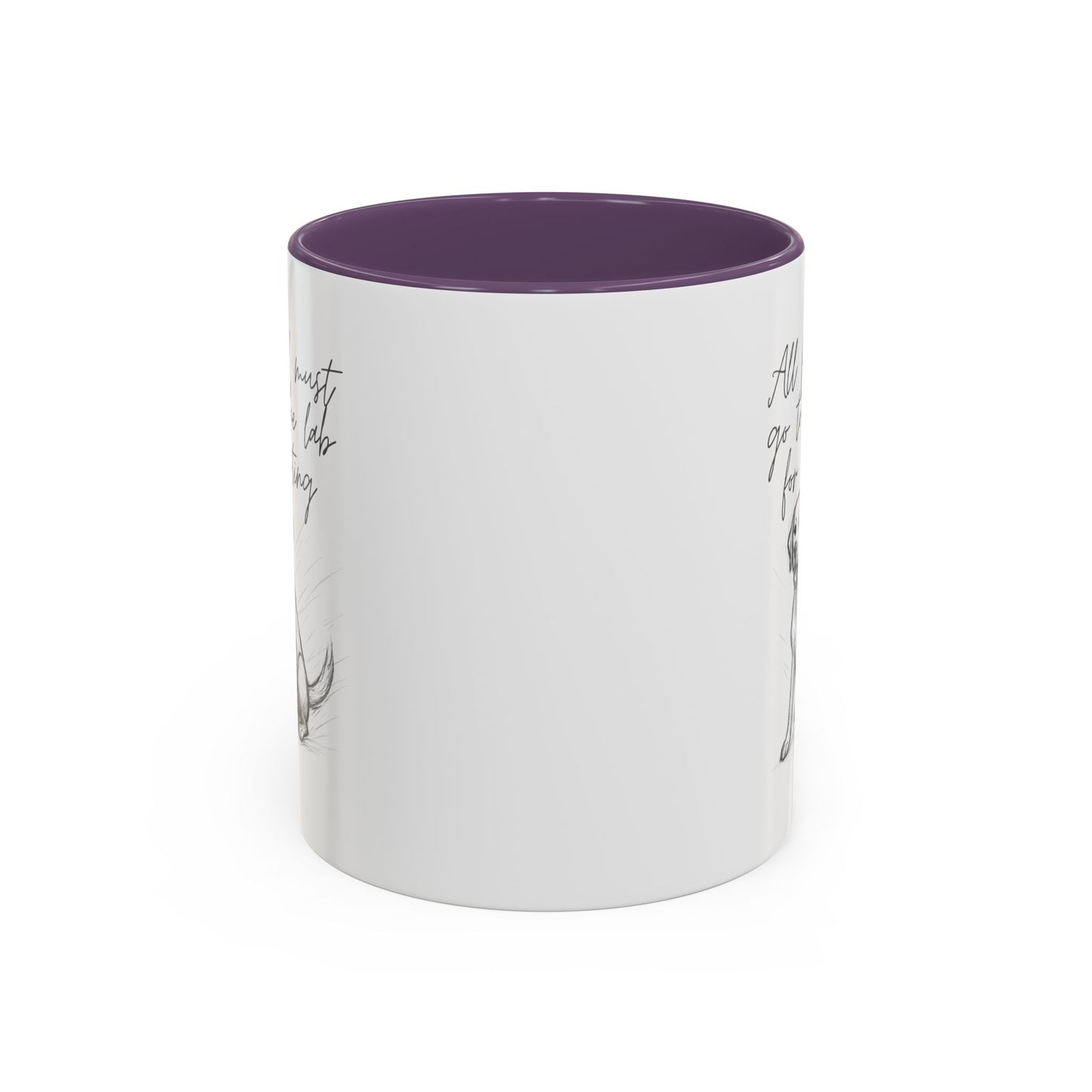 Cheeky labrador Illustration Mug – "all food must go to the lab for testing" Accent Mug (11/15oz)
