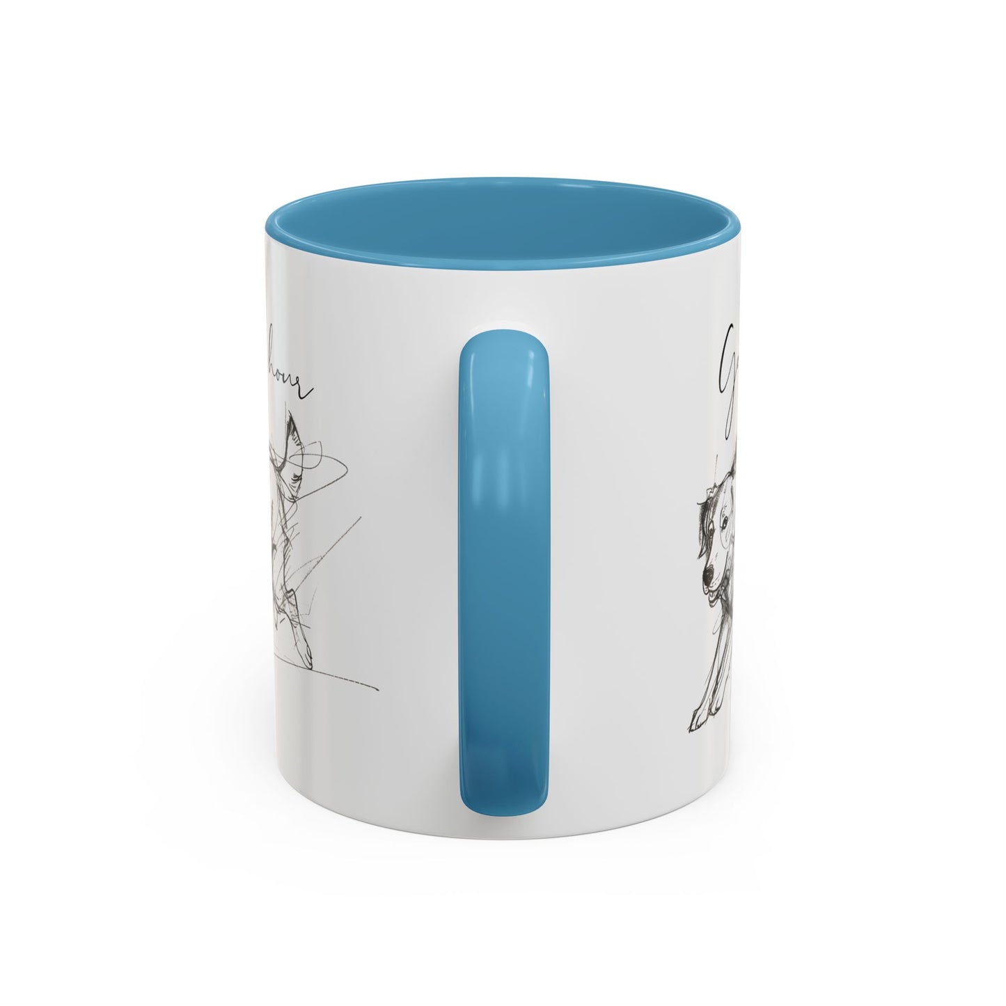 Minimal Line Art Golden Retriever Illustration Mug – "Golden Hour" Accent Mug (11/15oz)