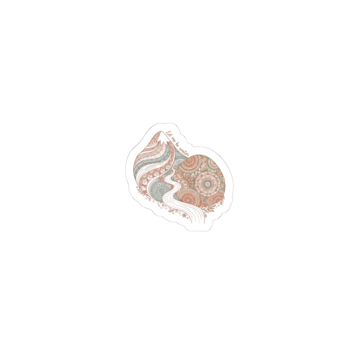 Boho Mandala Paisley Heart Sticker | Kiss-Cut Sticker, Artisanal Boho Print