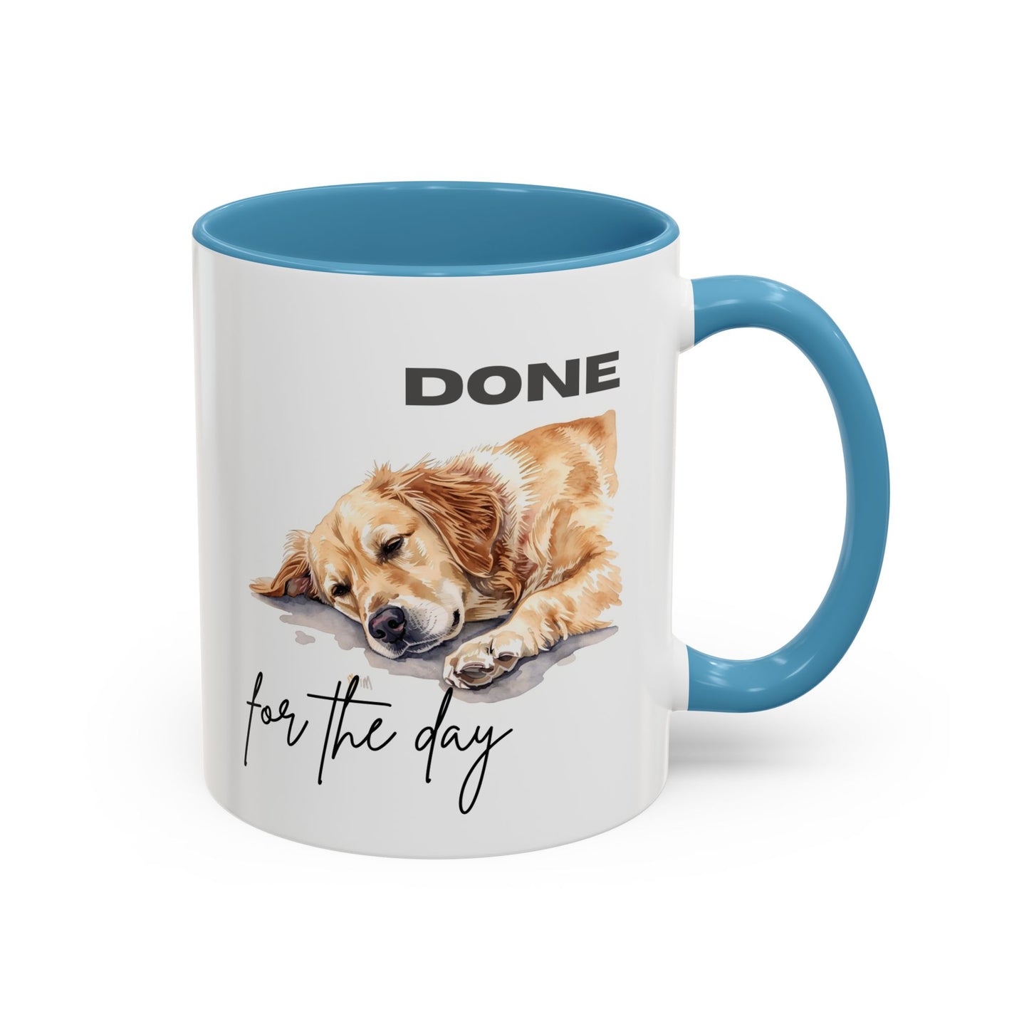 "Done for the day" – golden retriever Accent Mug