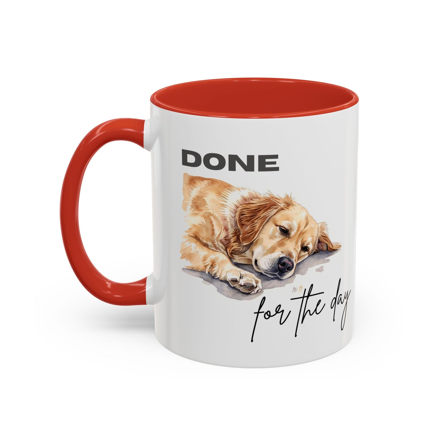 "Done for the day" – golden retriever Accent Mug
