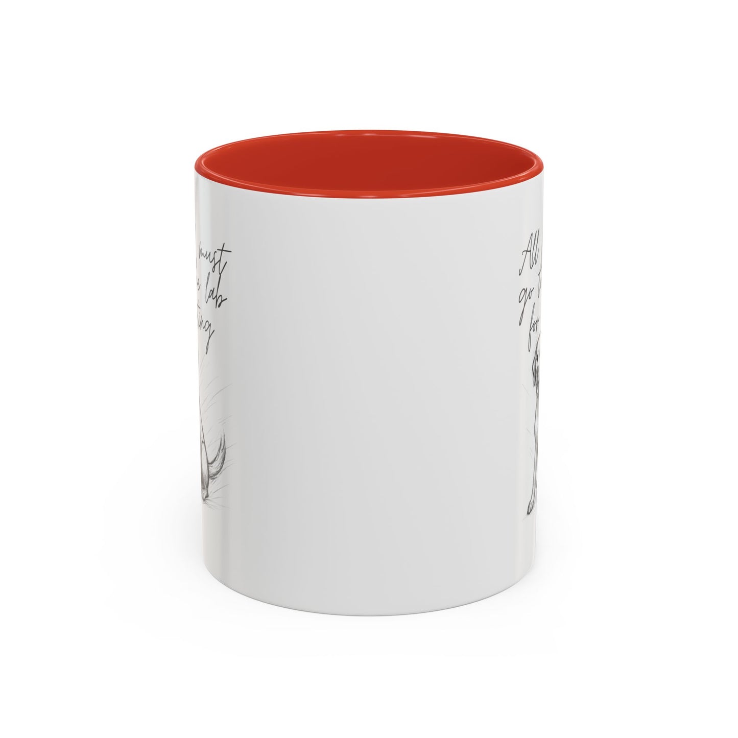 Cheeky labrador Illustration Mug – "all food must go to the lab for testing" Accent Mug (11/15oz)