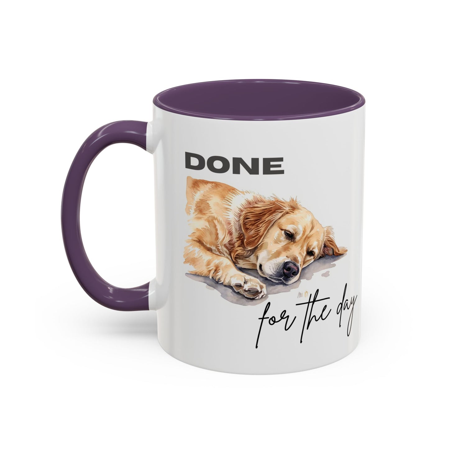 "Done for the day" – golden retriever Accent Mug