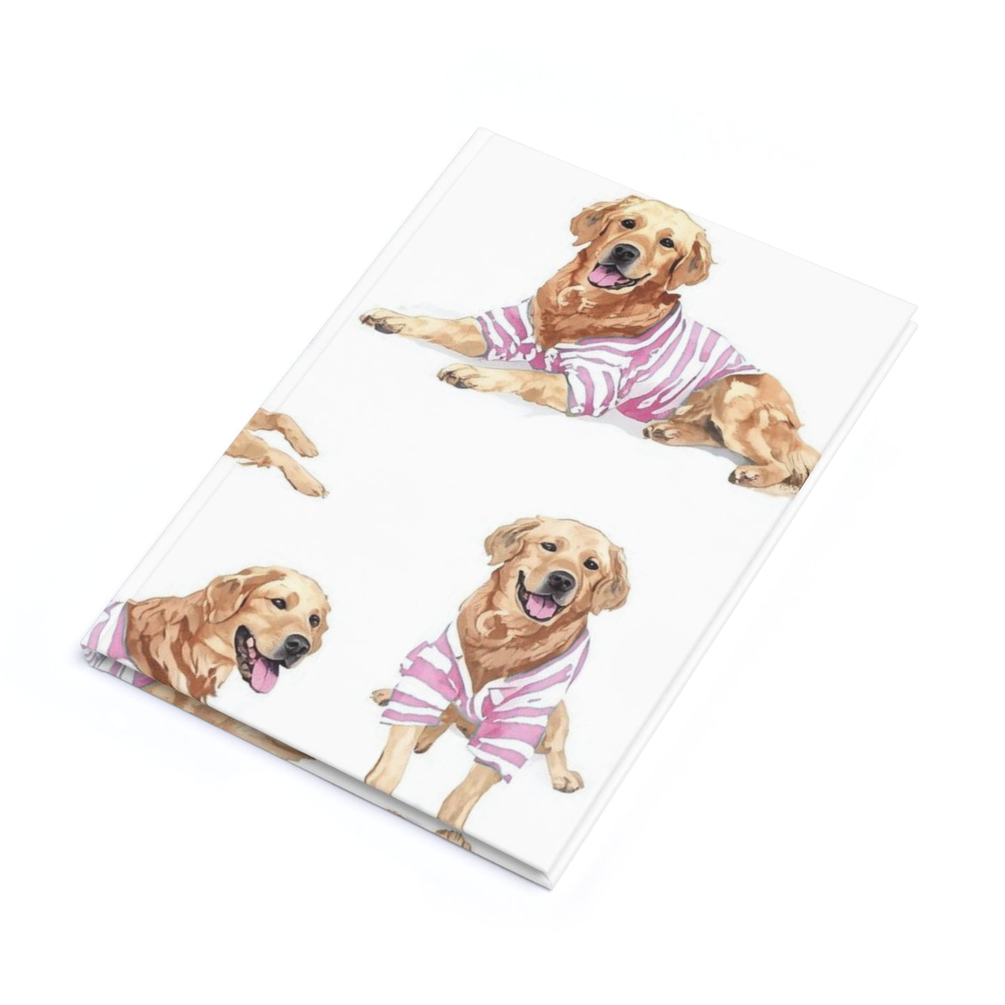 Golden Retriever Journal - Pink Pyjamas - Hardcover A5