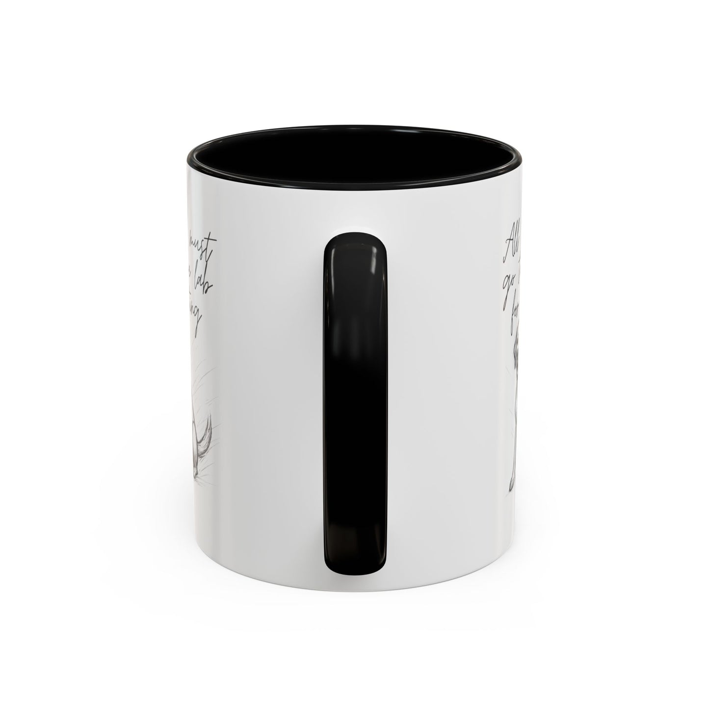 Cheeky labrador Illustration Mug – "all food must go to the lab for testing" Accent Mug (11/15oz)