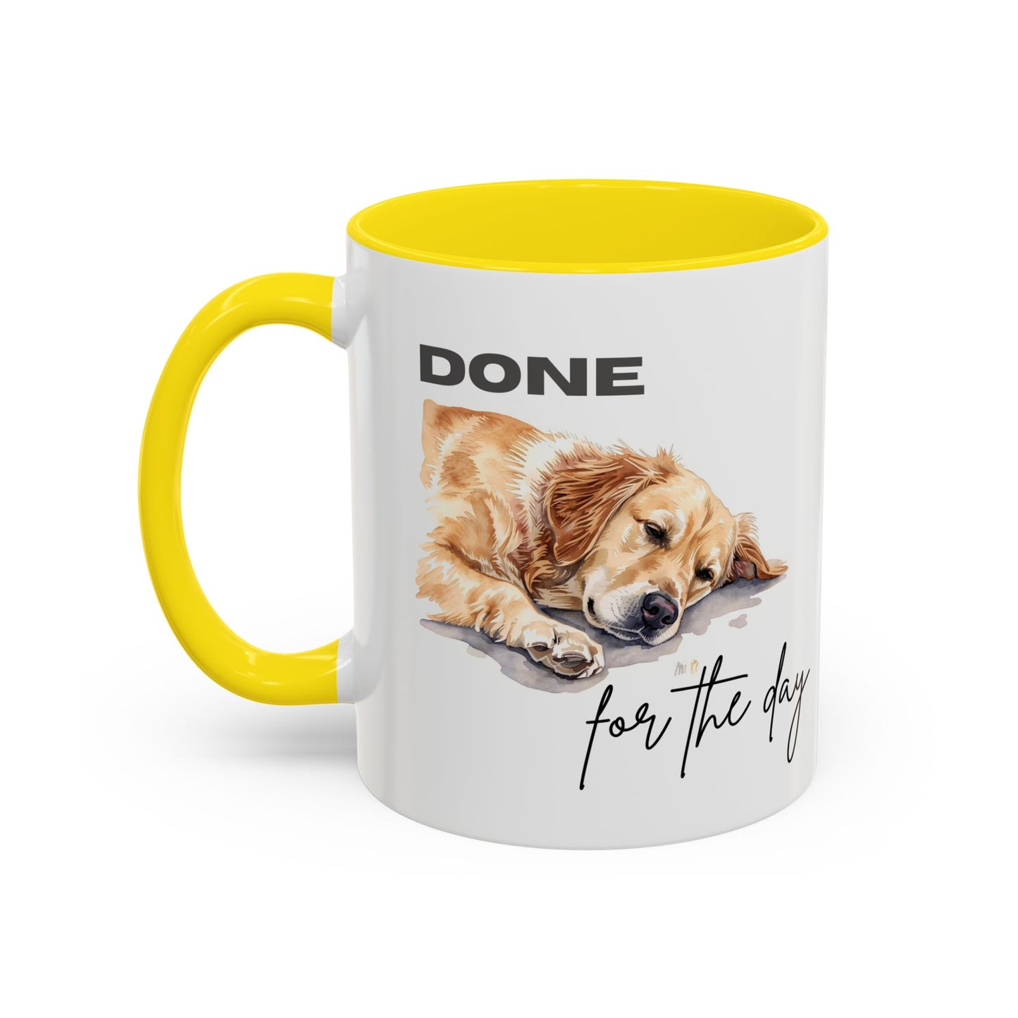 "Done for the day" – golden retriever Accent Mug