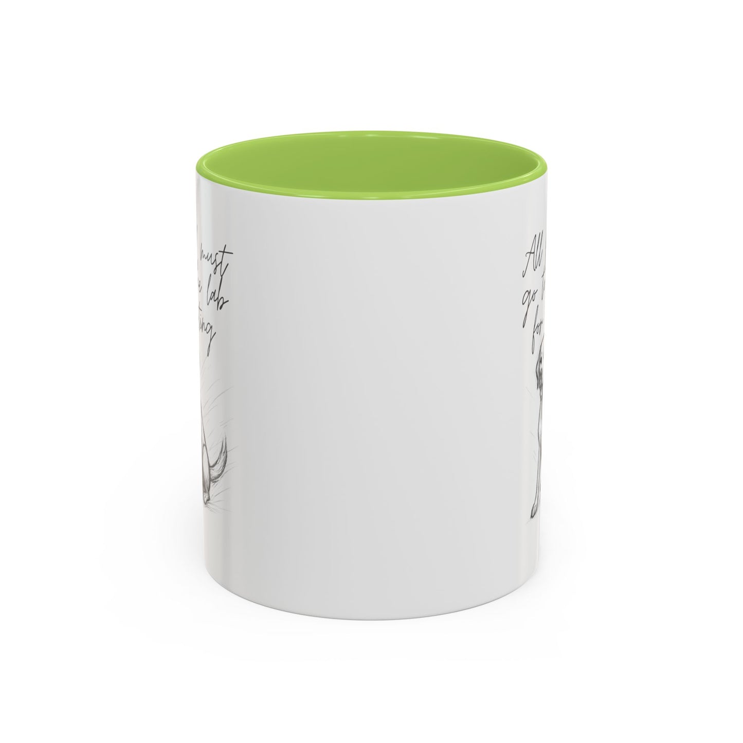 Cheeky labrador Illustration Mug – "all food must go to the lab for testing" Accent Mug (11/15oz)