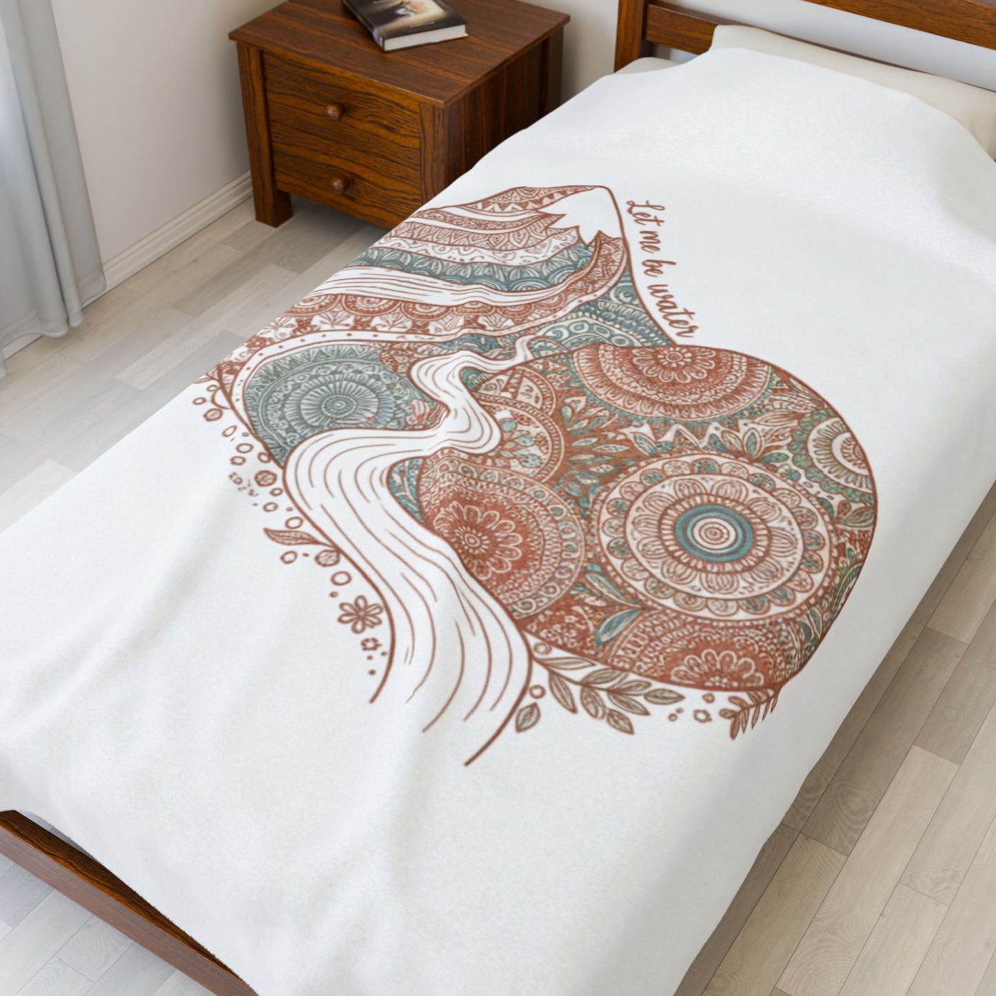 Boho Mandala Paisley Heart Velveteen Plush Blanket | vintage paisley, mandala pattern