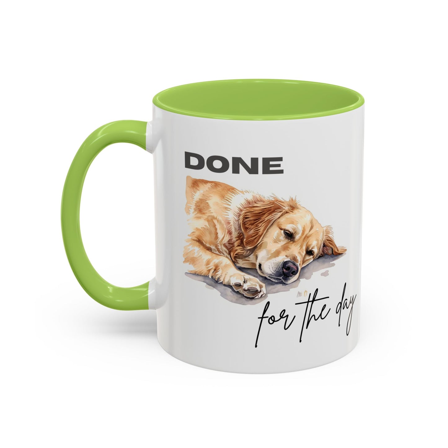 "Done for the day" – golden retriever Accent Mug