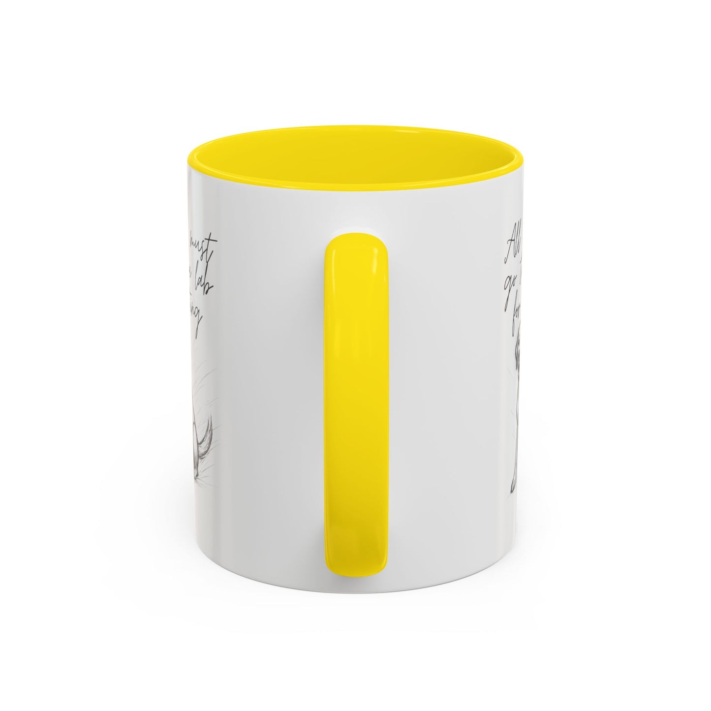 Cheeky labrador Illustration Mug – "all food must go to the lab for testing" Accent Mug (11/15oz)