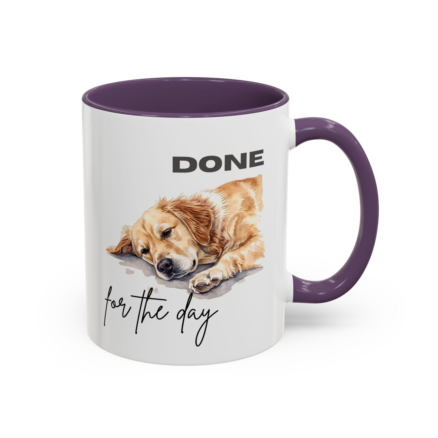 "Done for the day" – golden retriever Accent Mug