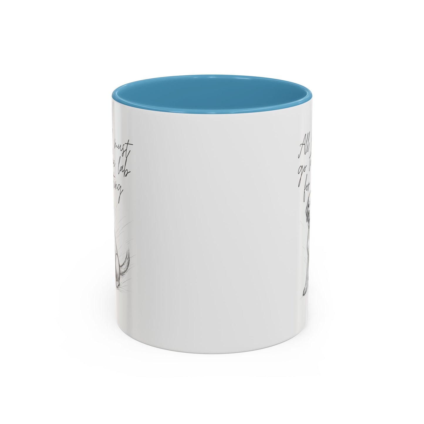 Cheeky labrador Illustration Mug – "all food must go to the lab for testing" Accent Mug (11/15oz)