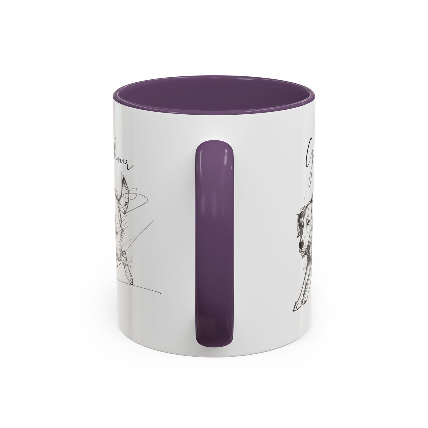Minimal Line Art Golden Retriever Illustration Mug – "Golden Hour" Accent Mug (11/15oz)