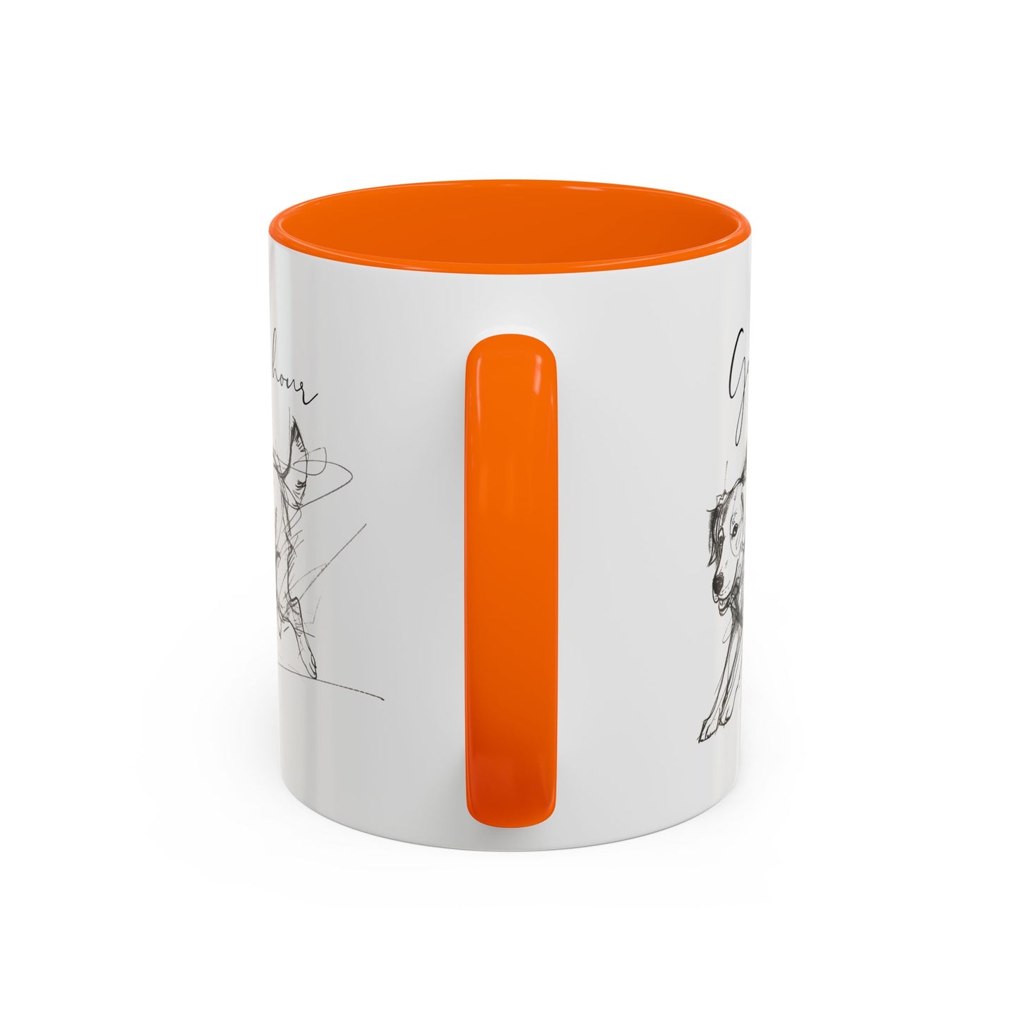 Minimal Line Art Golden Retriever Illustration Mug – "Golden Hour" Accent Mug (11/15oz)