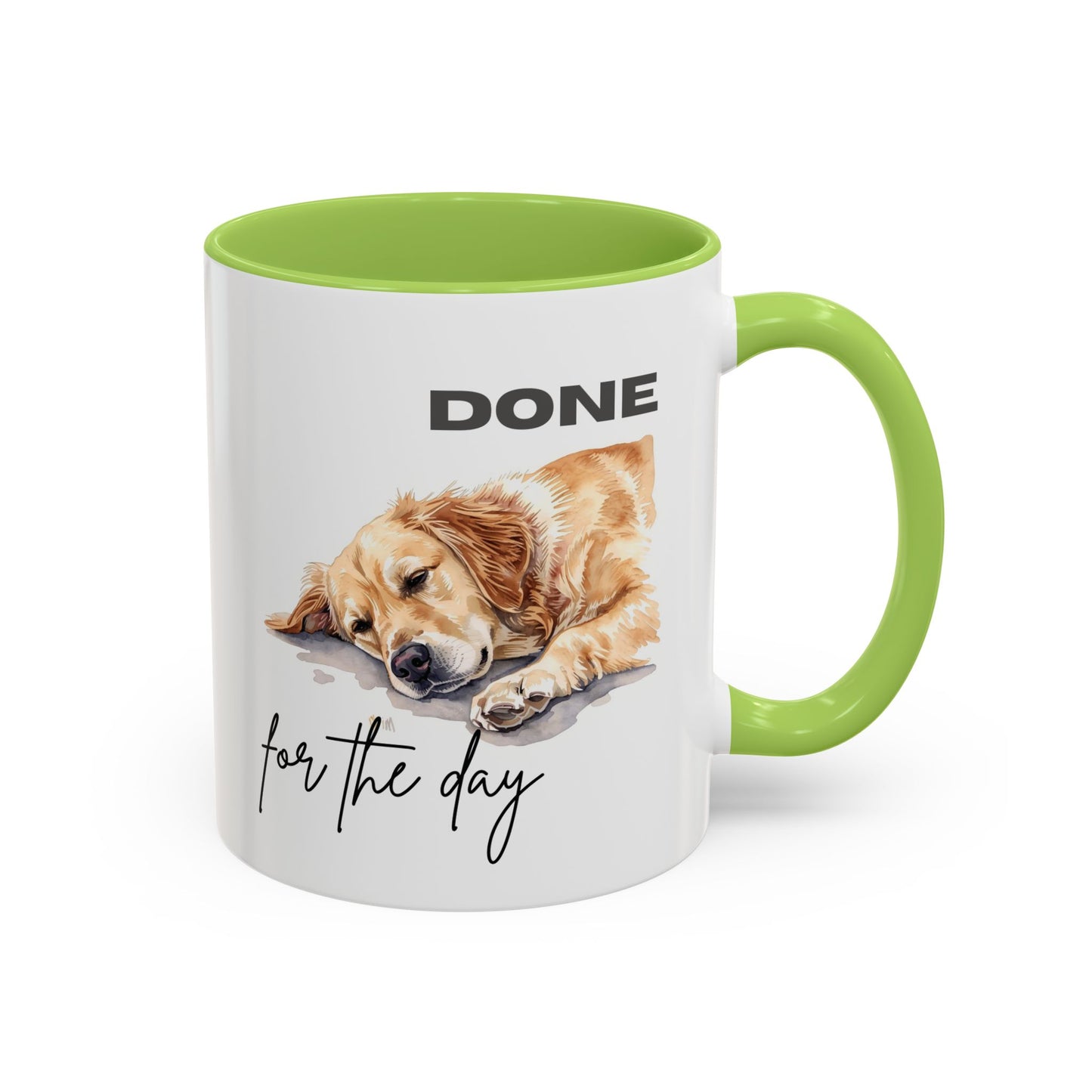 "Done for the day" – golden retriever Accent Mug