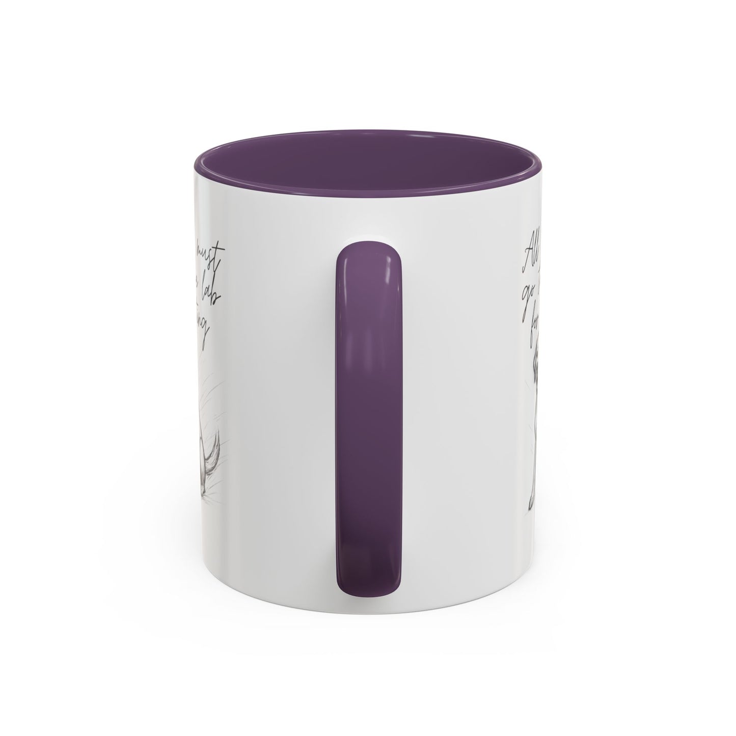 Cheeky labrador Illustration Mug – "all food must go to the lab for testing" Accent Mug (11/15oz)