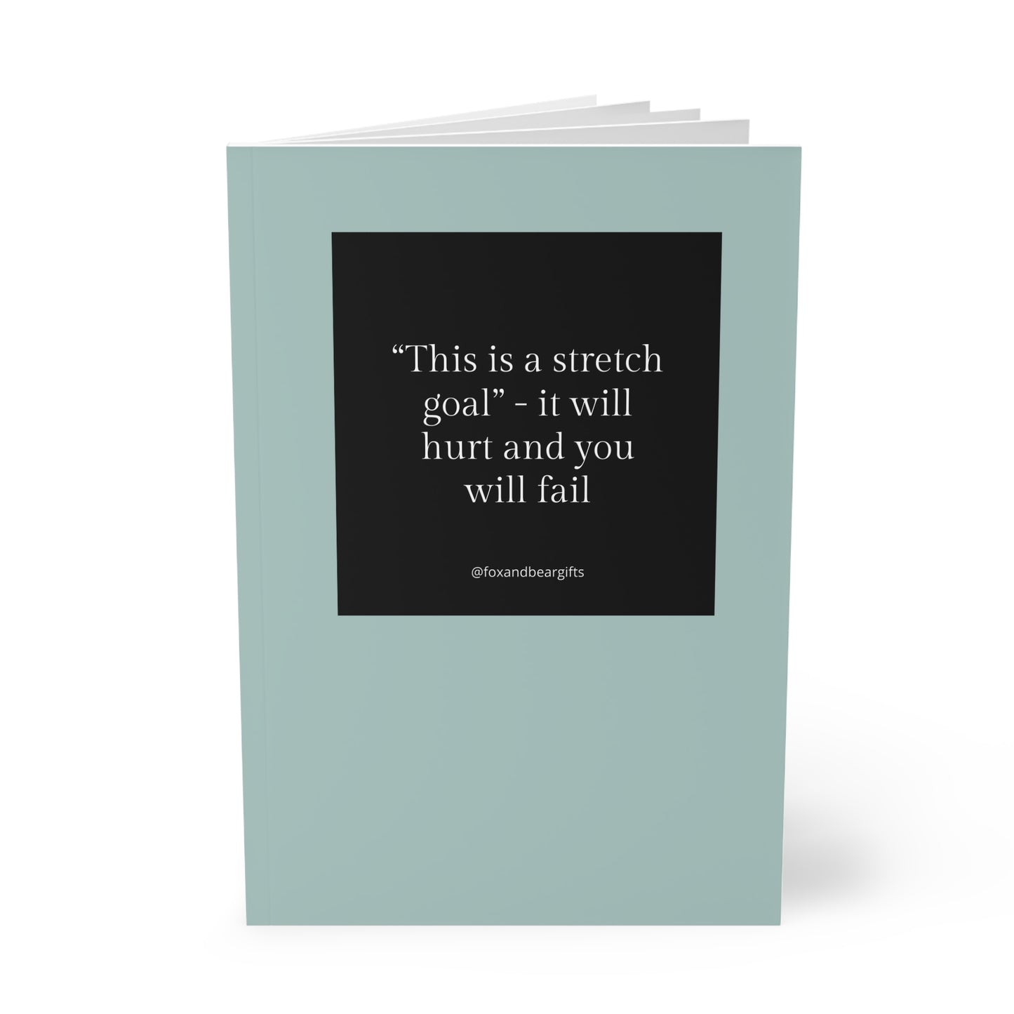 A5 Softcover Notebook — "This is a stretch goal." Minimal Teal Journal for Accountability & Work Notes