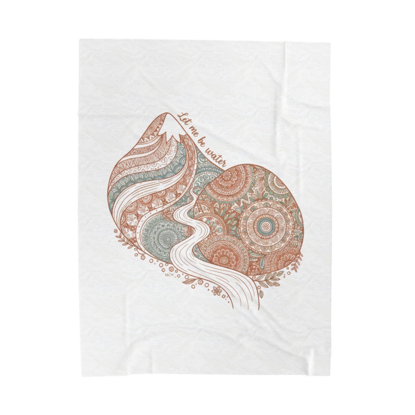 Boho Mandala Paisley Heart Velveteen Plush Blanket | vintage paisley, mandala pattern