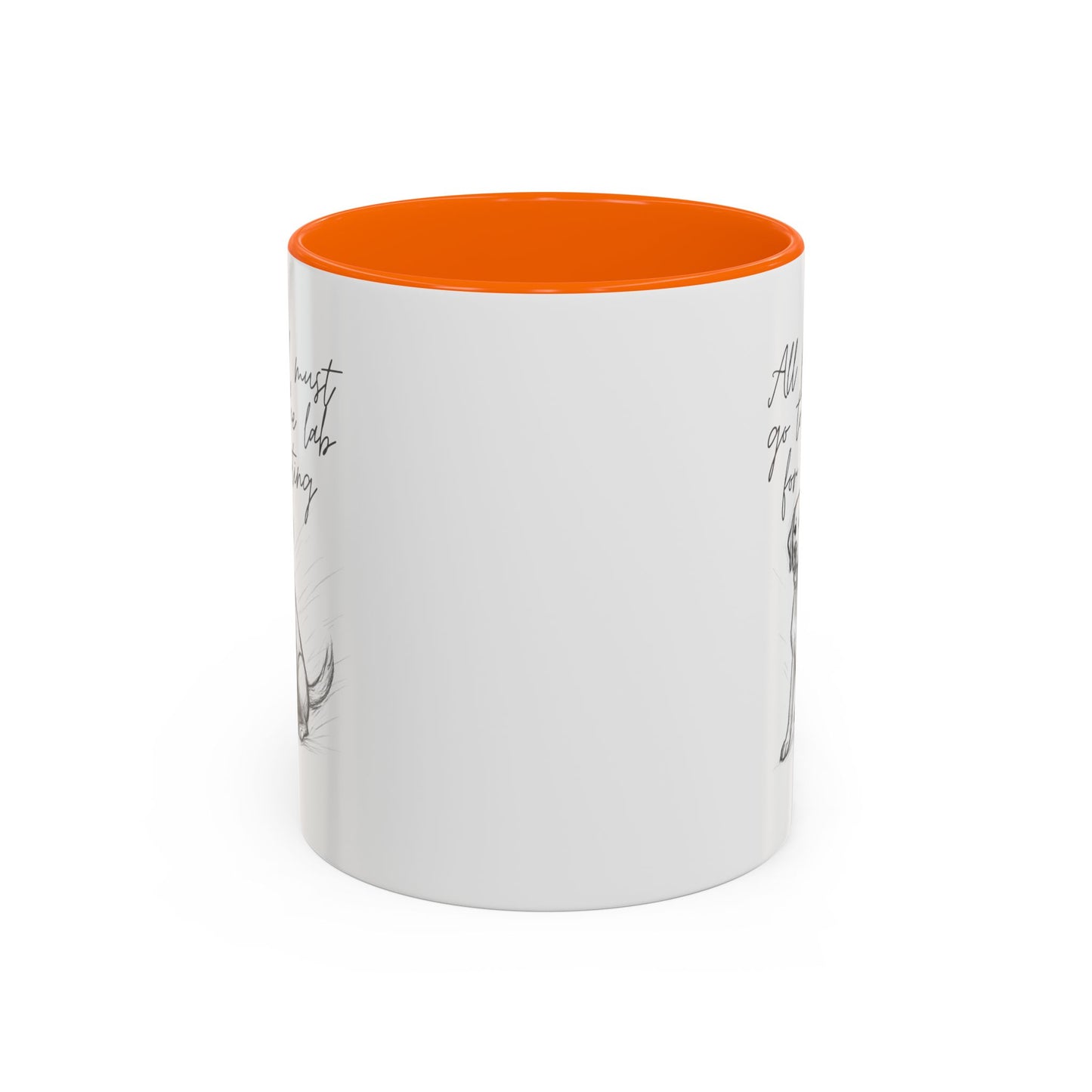 Cheeky labrador Illustration Mug – "all food must go to the lab for testing" Accent Mug (11/15oz)