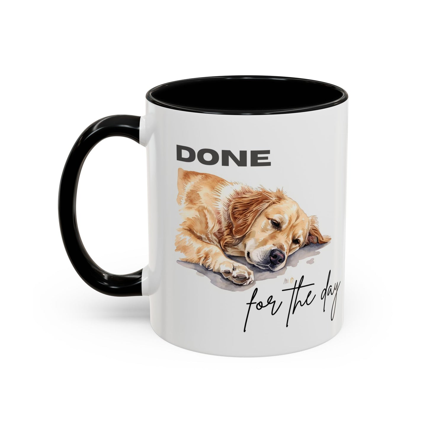 "Done for the day" – golden retriever Accent Mug