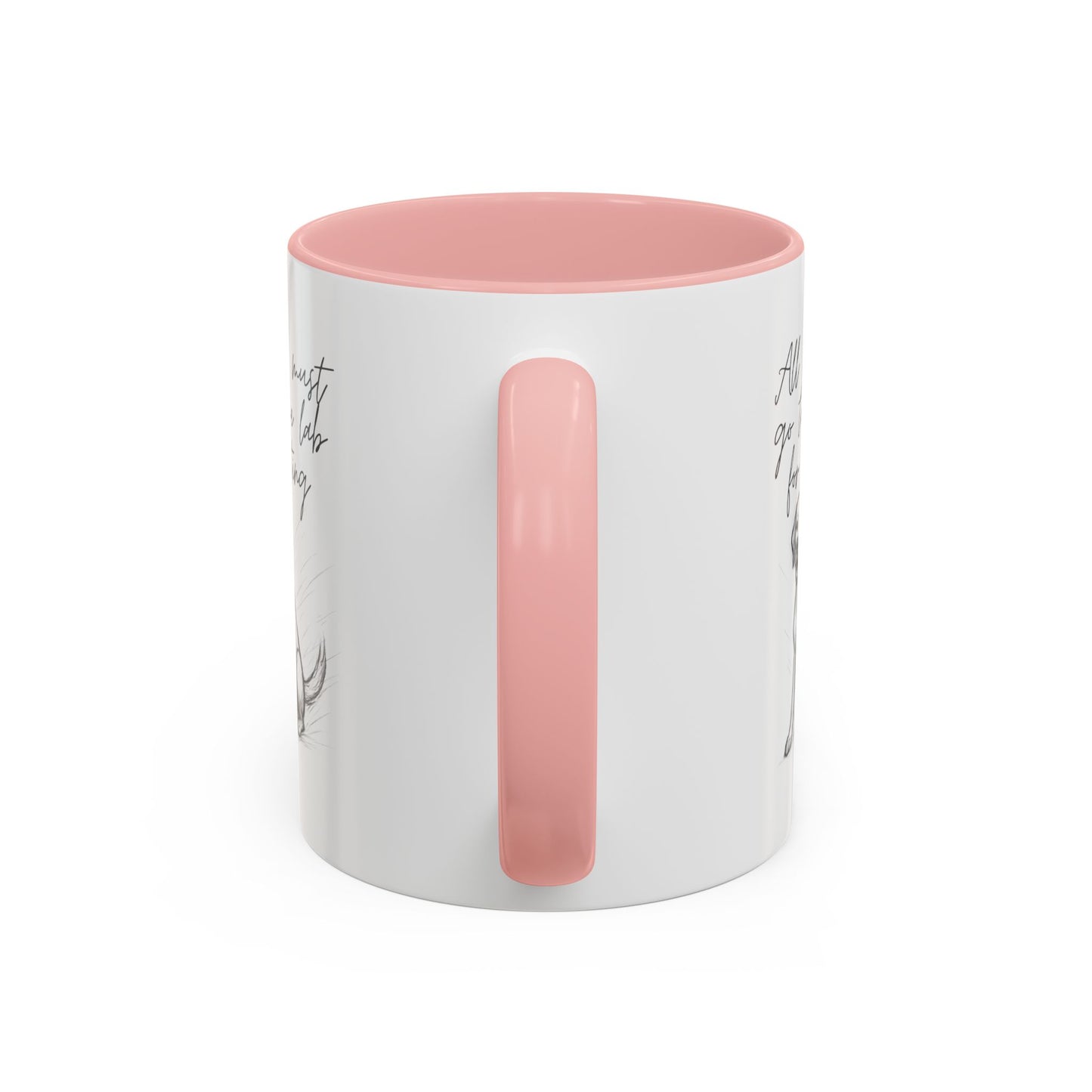 Cheeky labrador Illustration Mug – "all food must go to the lab for testing" Accent Mug (11/15oz)