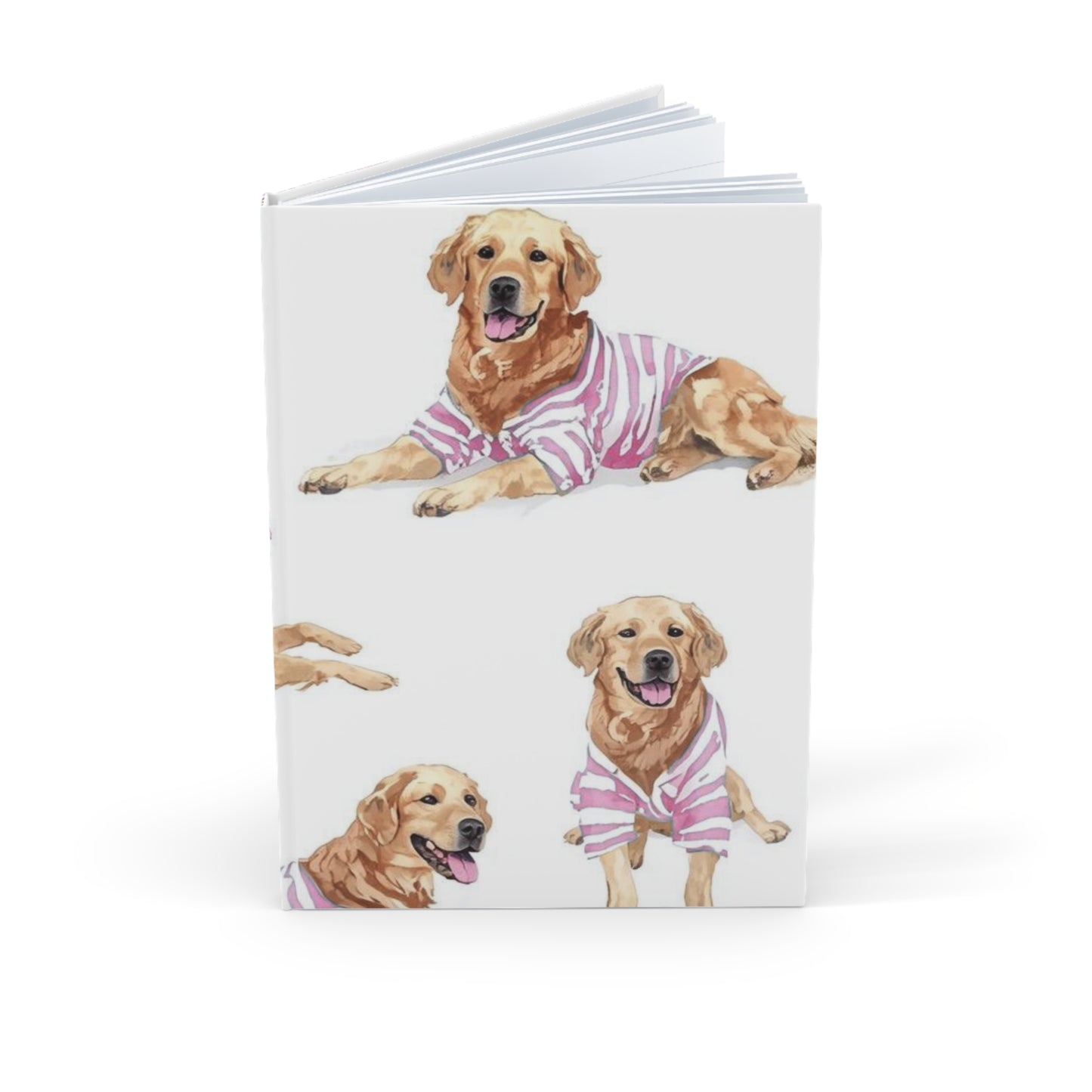 Golden Retriever Journal - Pink Pyjamas - Hardcover A5