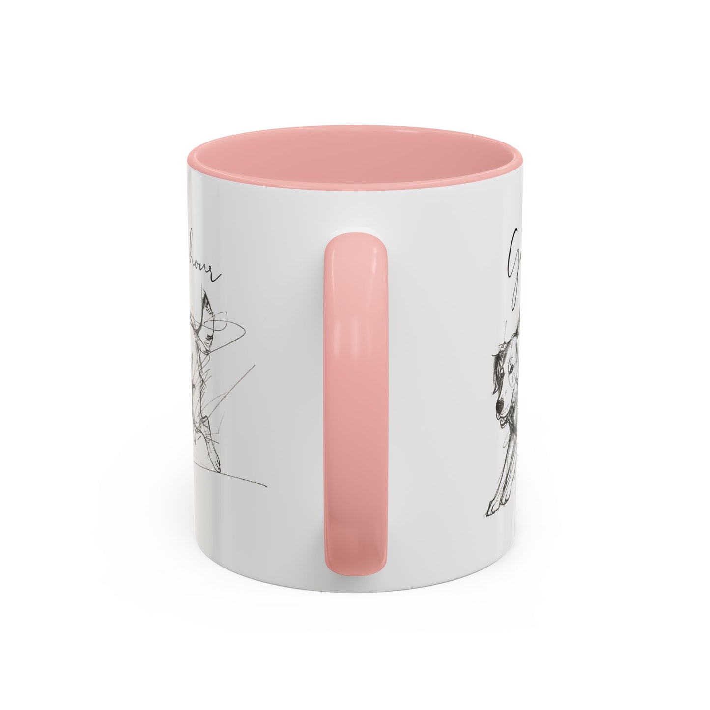 Minimal Line Art Golden Retriever Illustration Mug – "Golden Hour" Accent Mug (11/15oz)