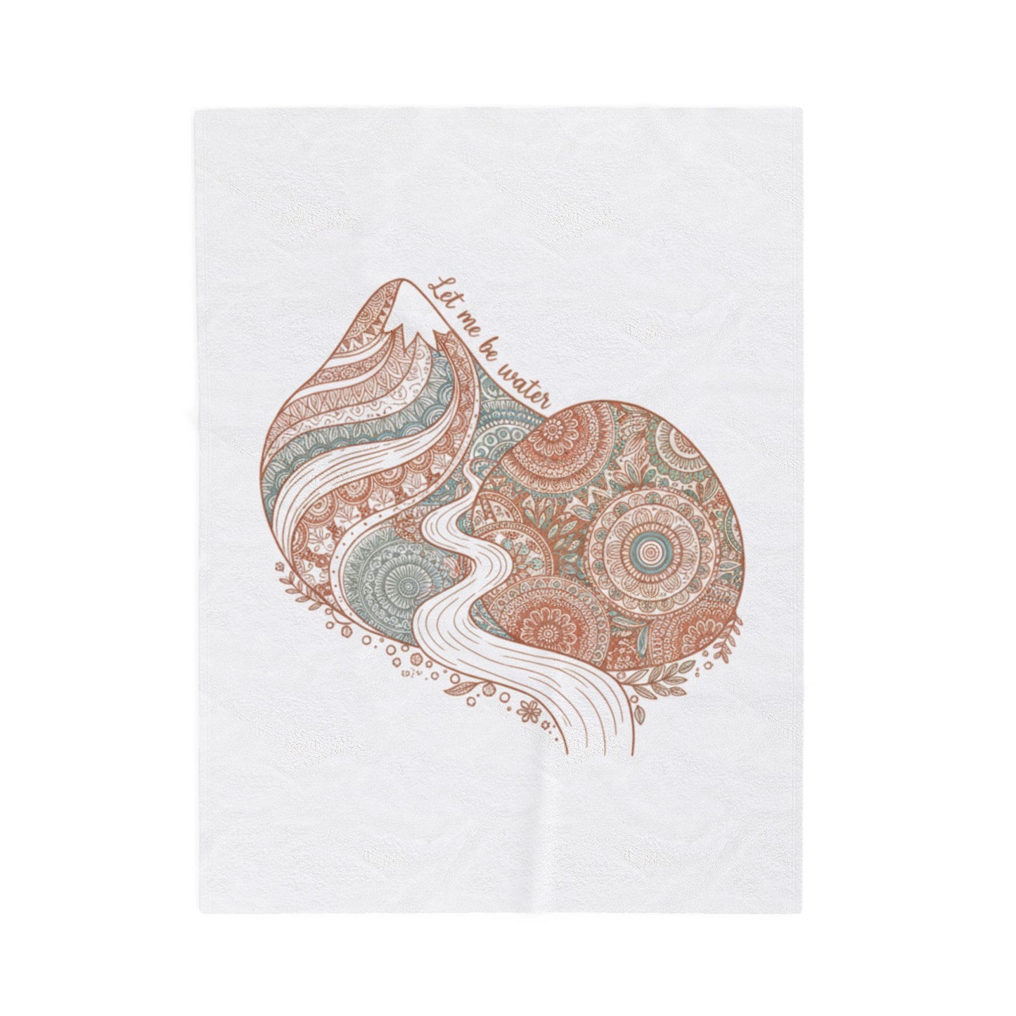 Boho Mandala Paisley Heart Velveteen Plush Blanket | vintage paisley, mandala pattern