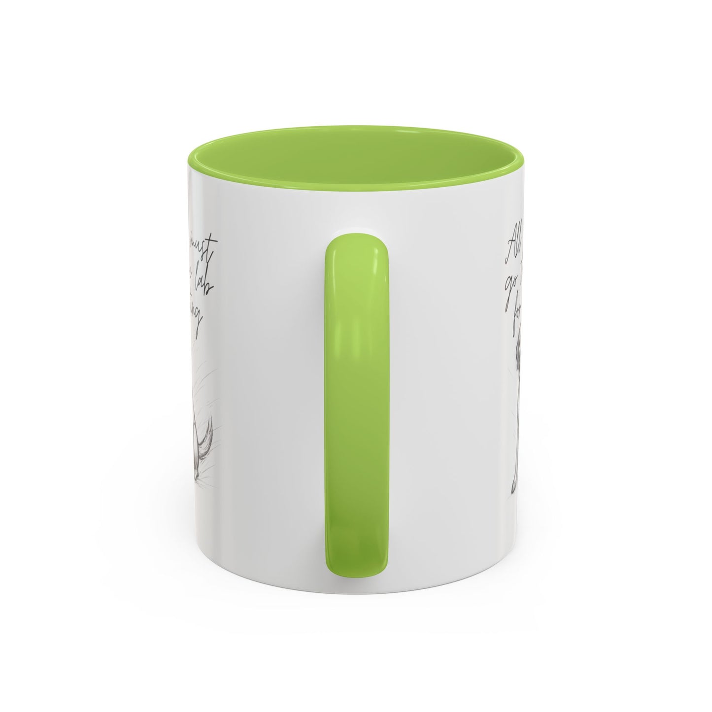 Cheeky labrador Illustration Mug – "all food must go to the lab for testing" Accent Mug (11/15oz)