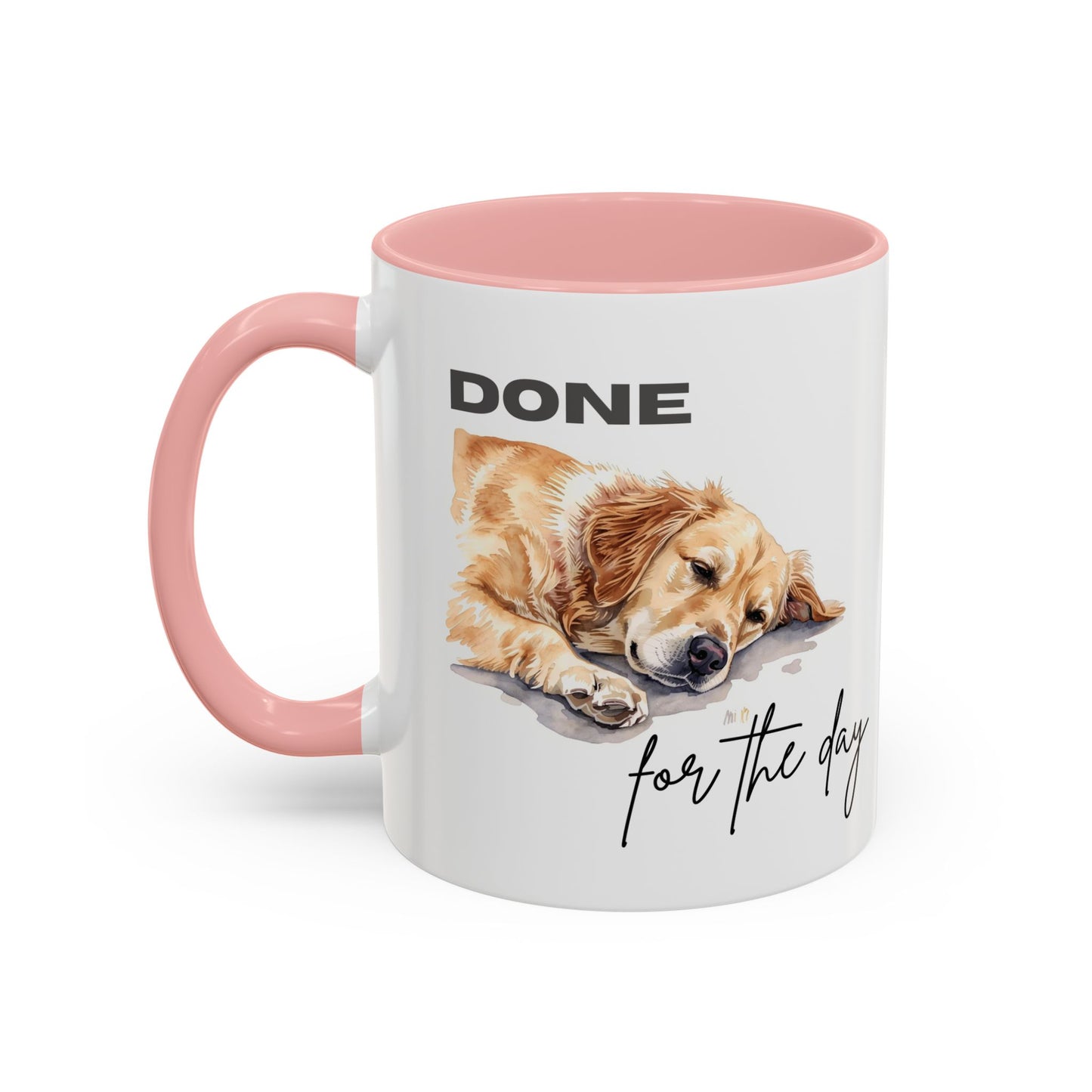 "Done for the day" – golden retriever Accent Mug