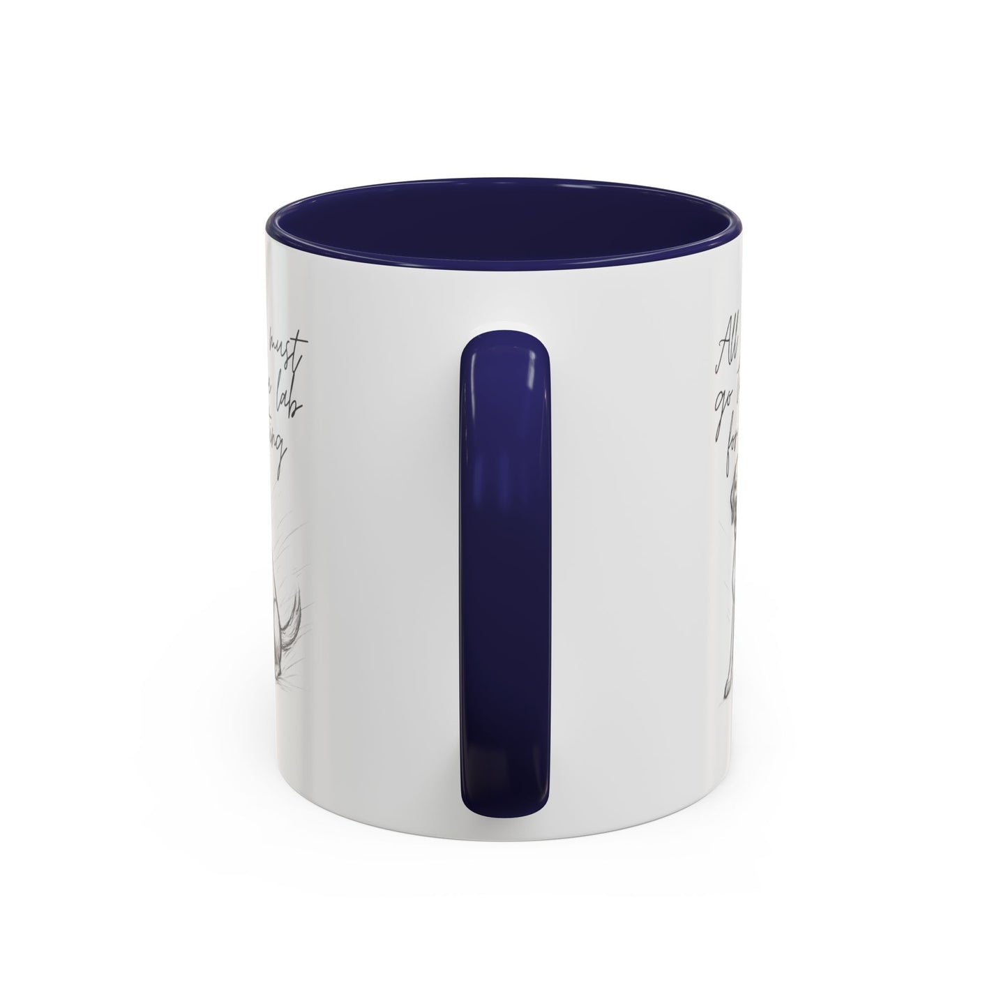 Cheeky labrador Illustration Mug – "all food must go to the lab for testing" Accent Mug (11/15oz)