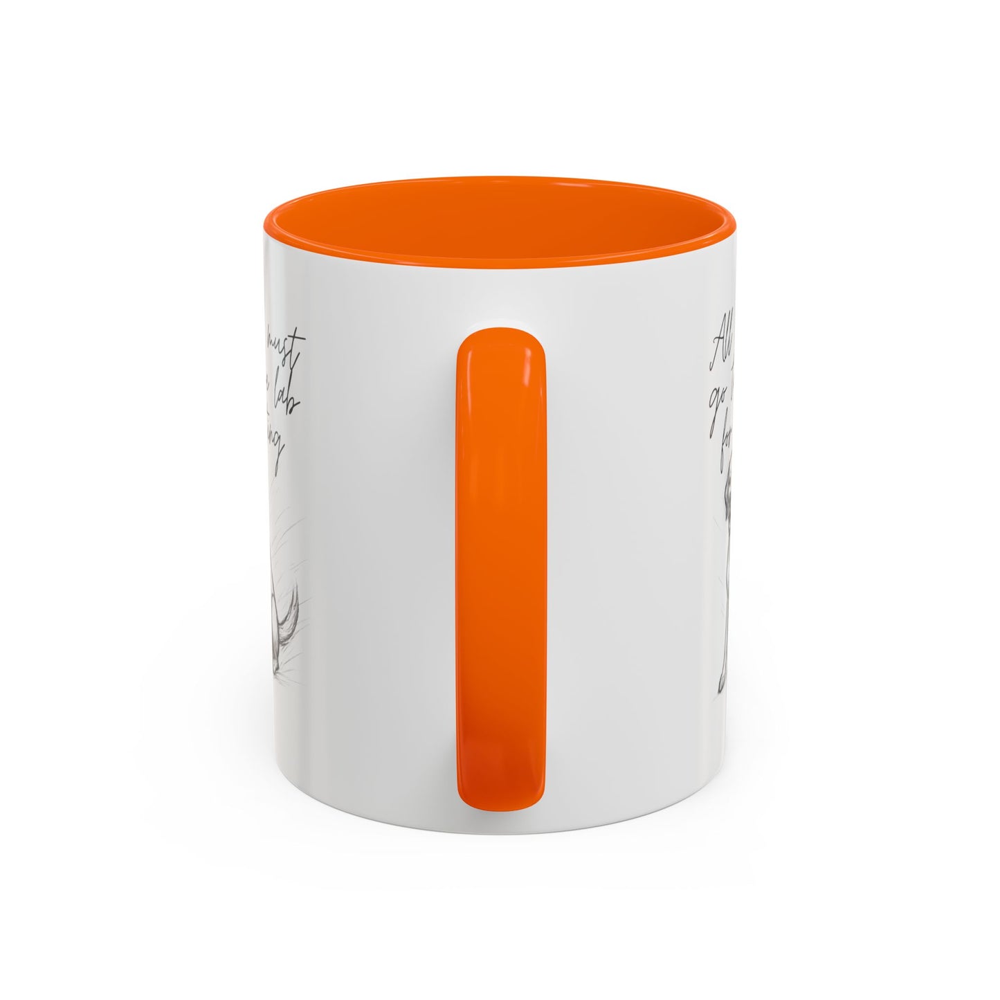 Cheeky labrador Illustration Mug – "all food must go to the lab for testing" Accent Mug (11/15oz)