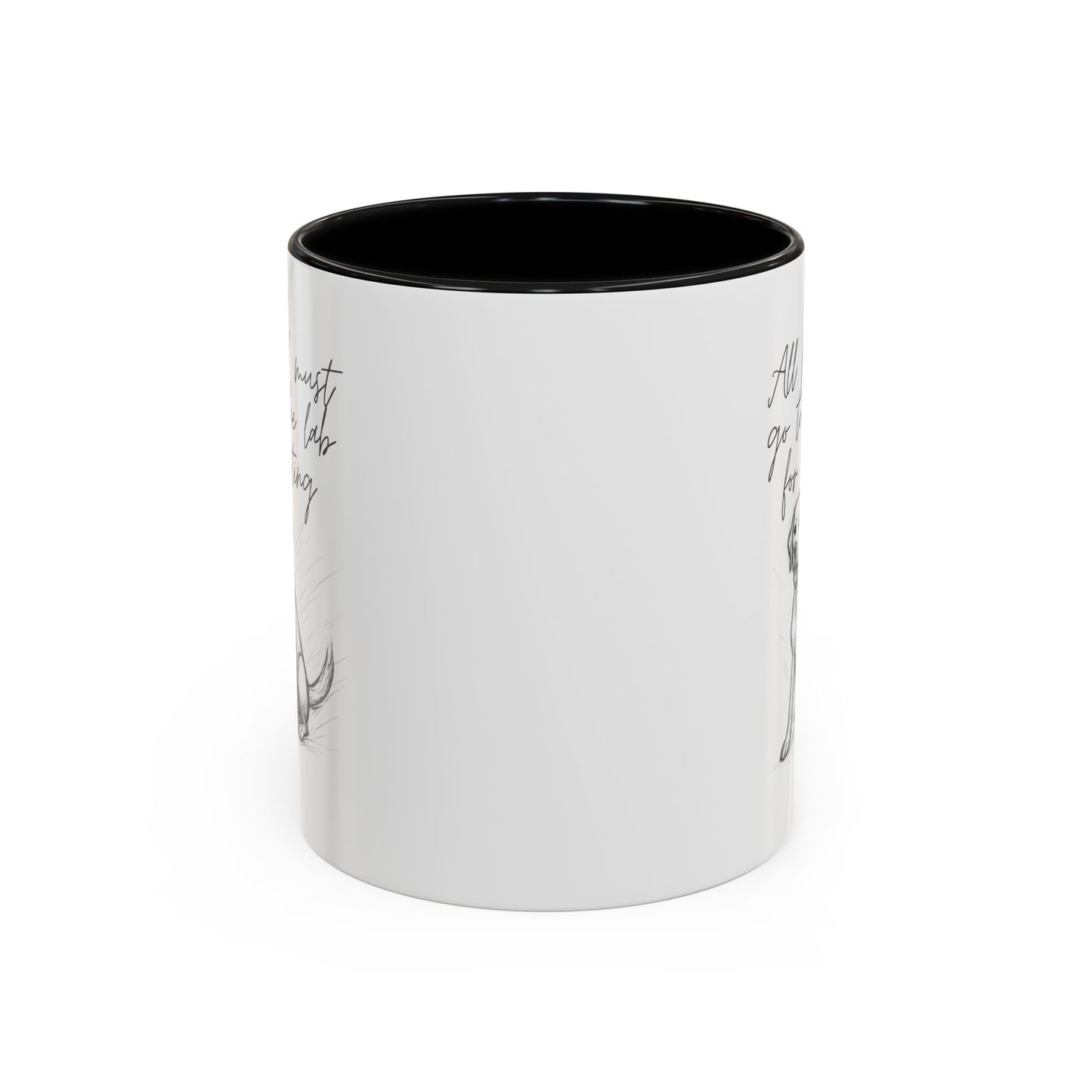 Cheeky labrador Illustration Mug – "all food must go to the lab for testing" Accent Mug (11/15oz)