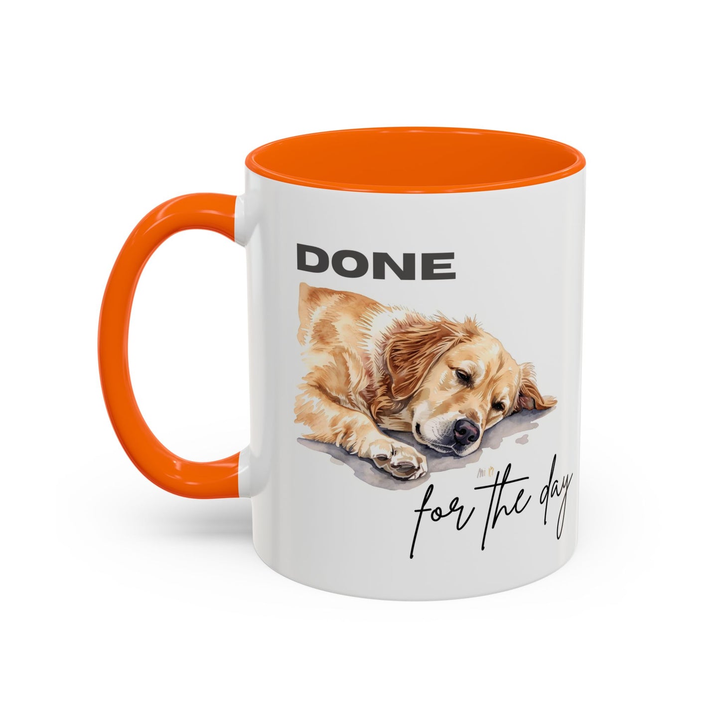"Done for the day" – golden retriever Accent Mug