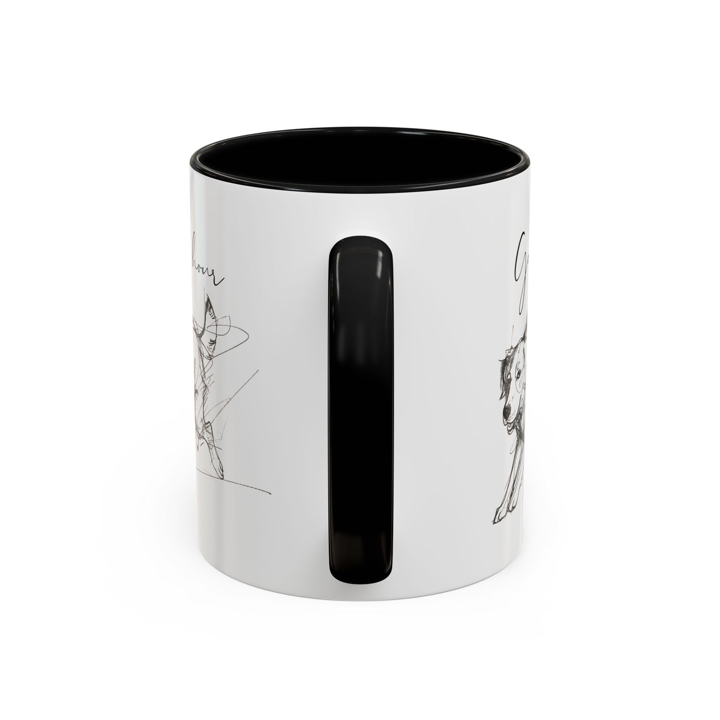 Minimal Line Art Golden Retriever Illustration Mug – "Golden Hour" Accent Mug (11/15oz)