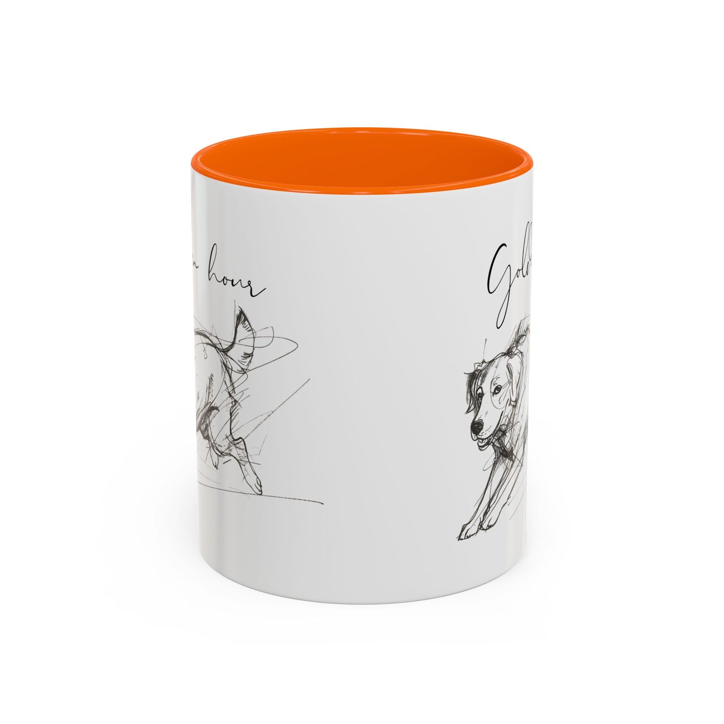 Minimal Line Art Golden Retriever Illustration Mug – "Golden Hour" Accent Mug (11/15oz)