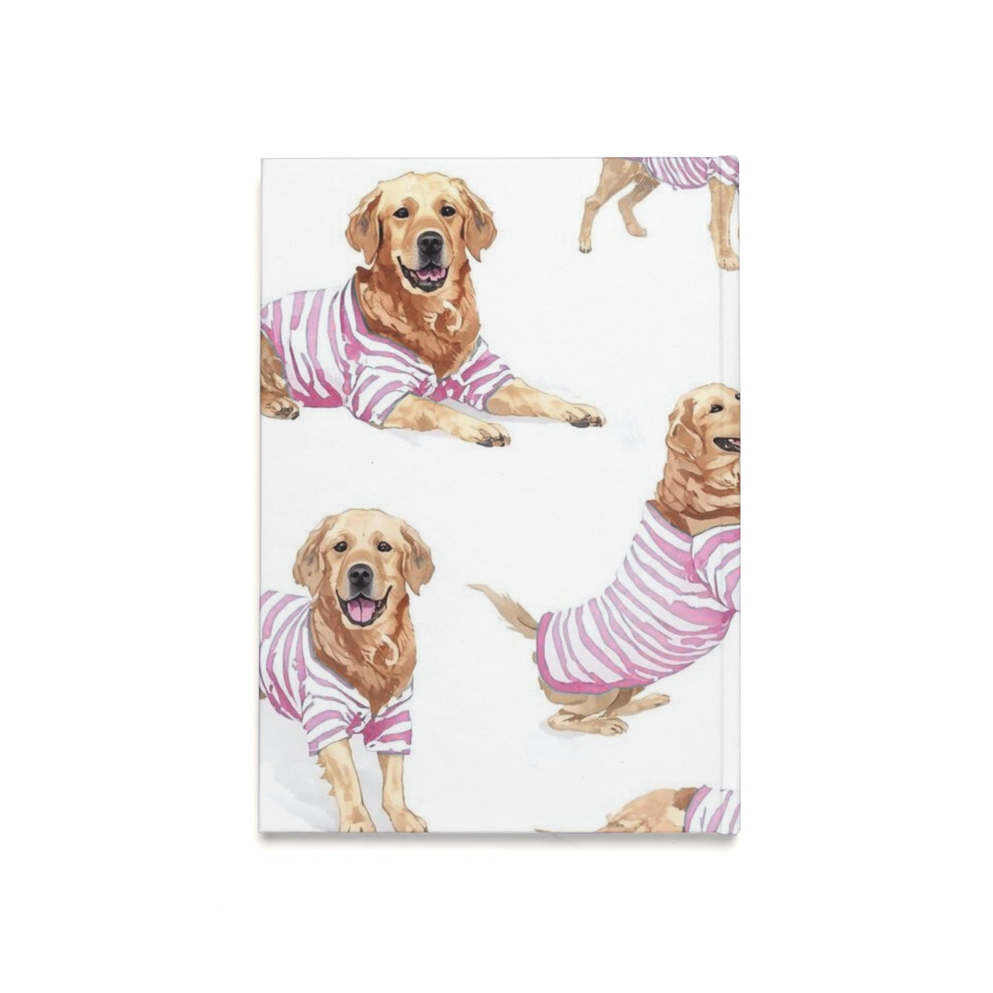 Golden Retriever Journal - Pink Pyjamas - Hardcover A5