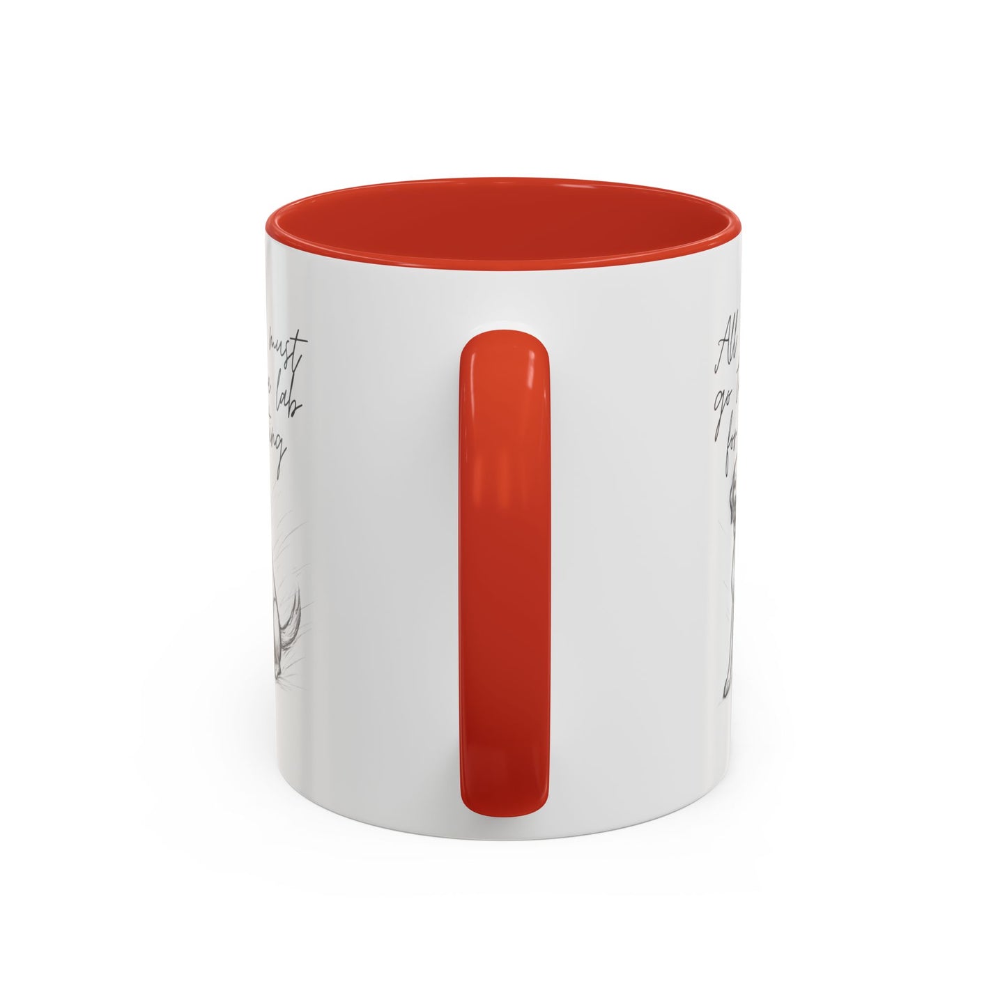 Cheeky labrador Illustration Mug – "all food must go to the lab for testing" Accent Mug (11/15oz)