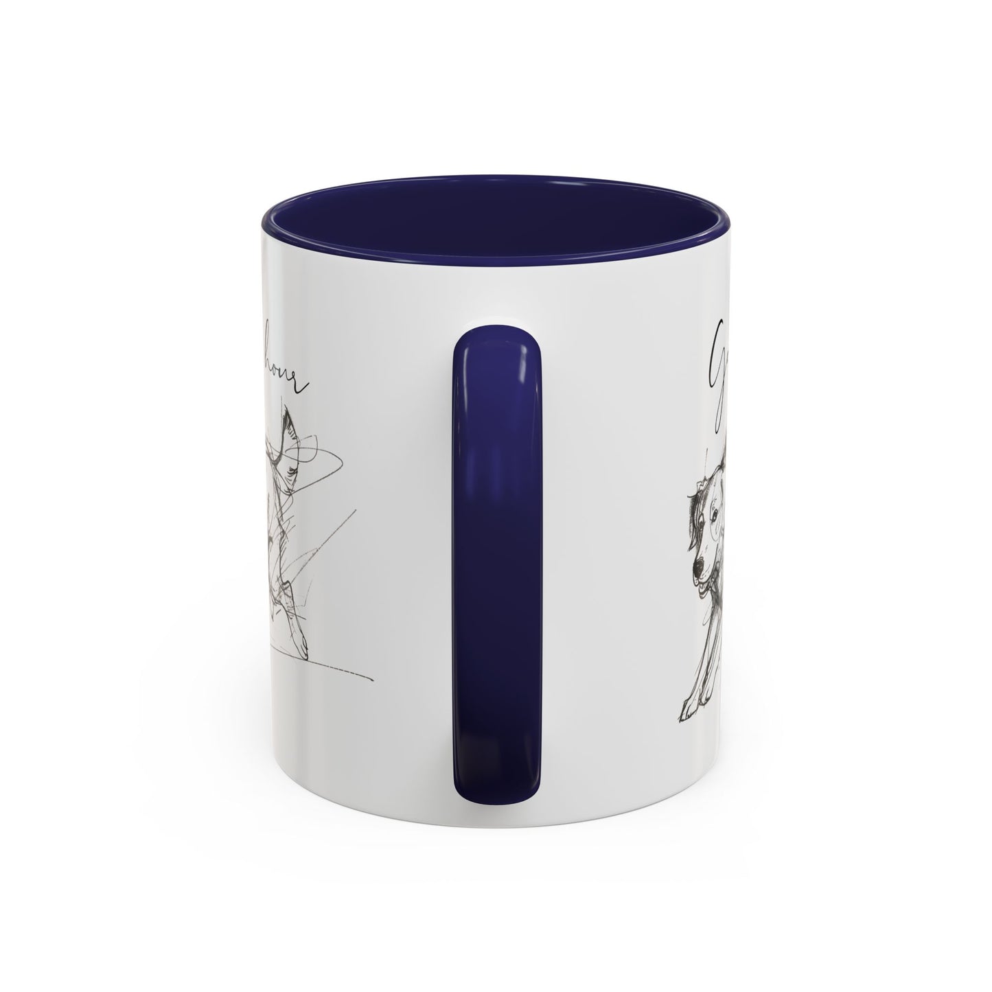 Minimal Line Art Golden Retriever Illustration Mug – "Golden Hour" Accent Mug (11/15oz)