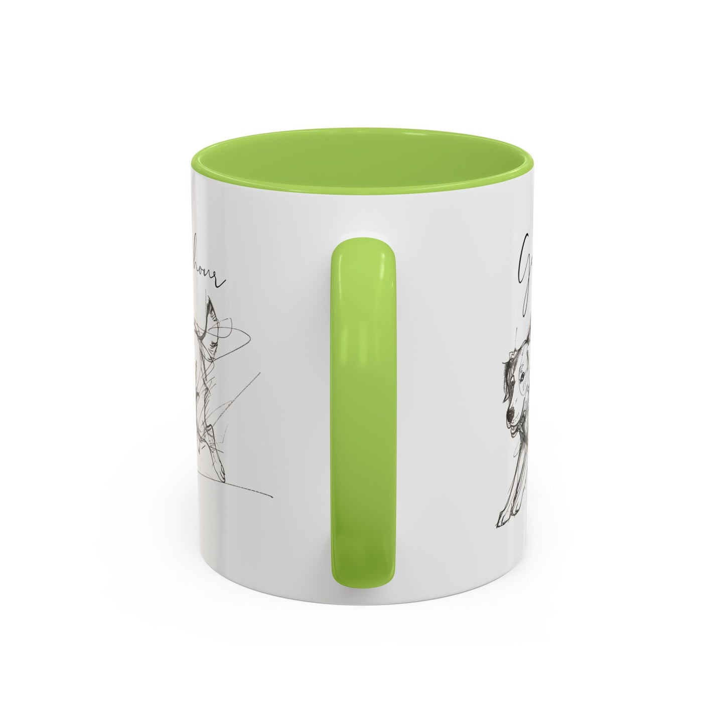 Minimal Line Art Golden Retriever Illustration Mug – "Golden Hour" Accent Mug (11/15oz)