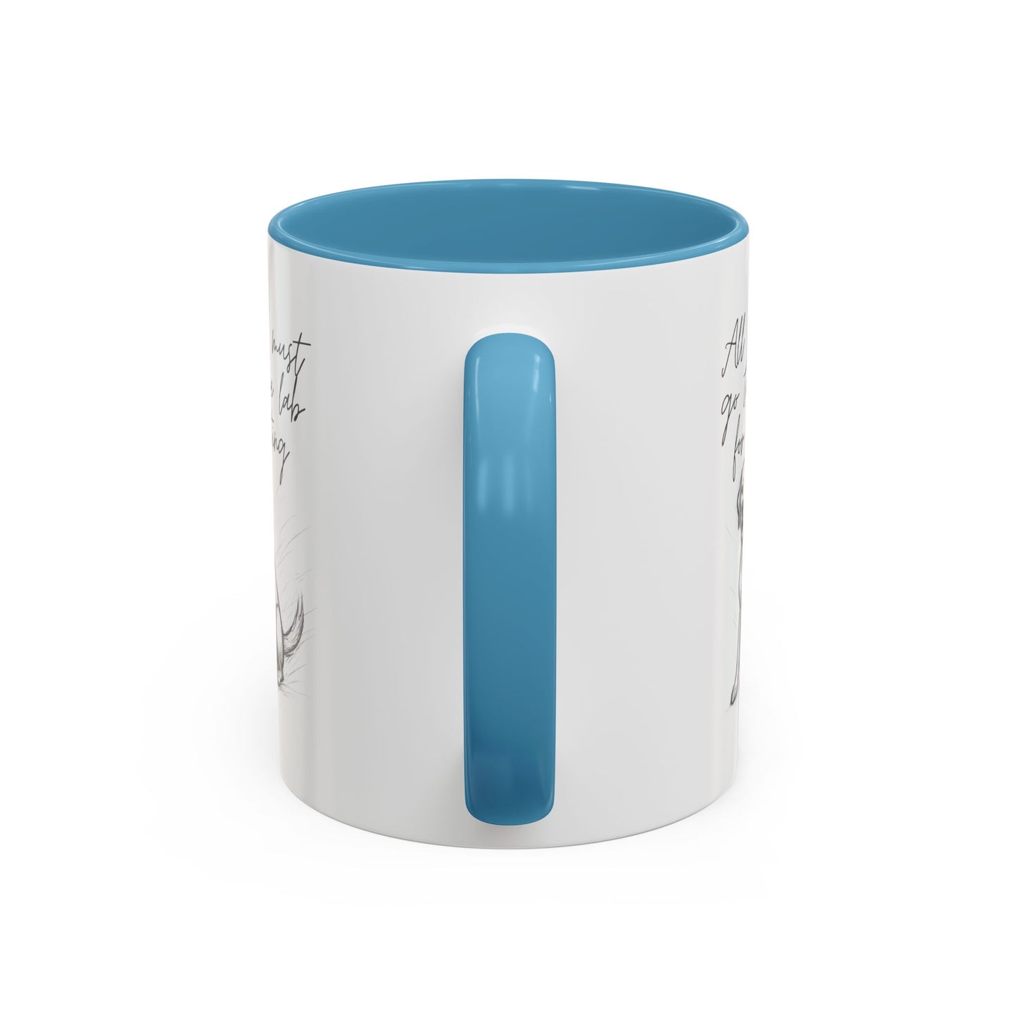 Cheeky labrador Illustration Mug – "all food must go to the lab for testing" Accent Mug (11/15oz)