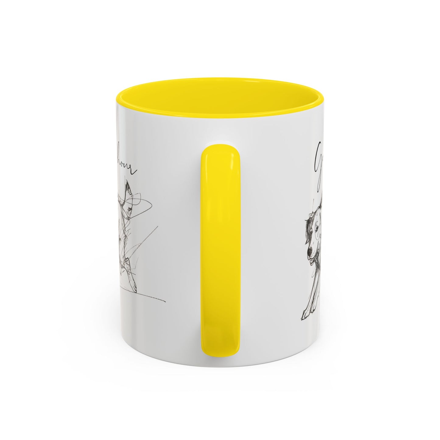Minimal Line Art Golden Retriever Illustration Mug – "Golden Hour" Accent Mug (11/15oz)