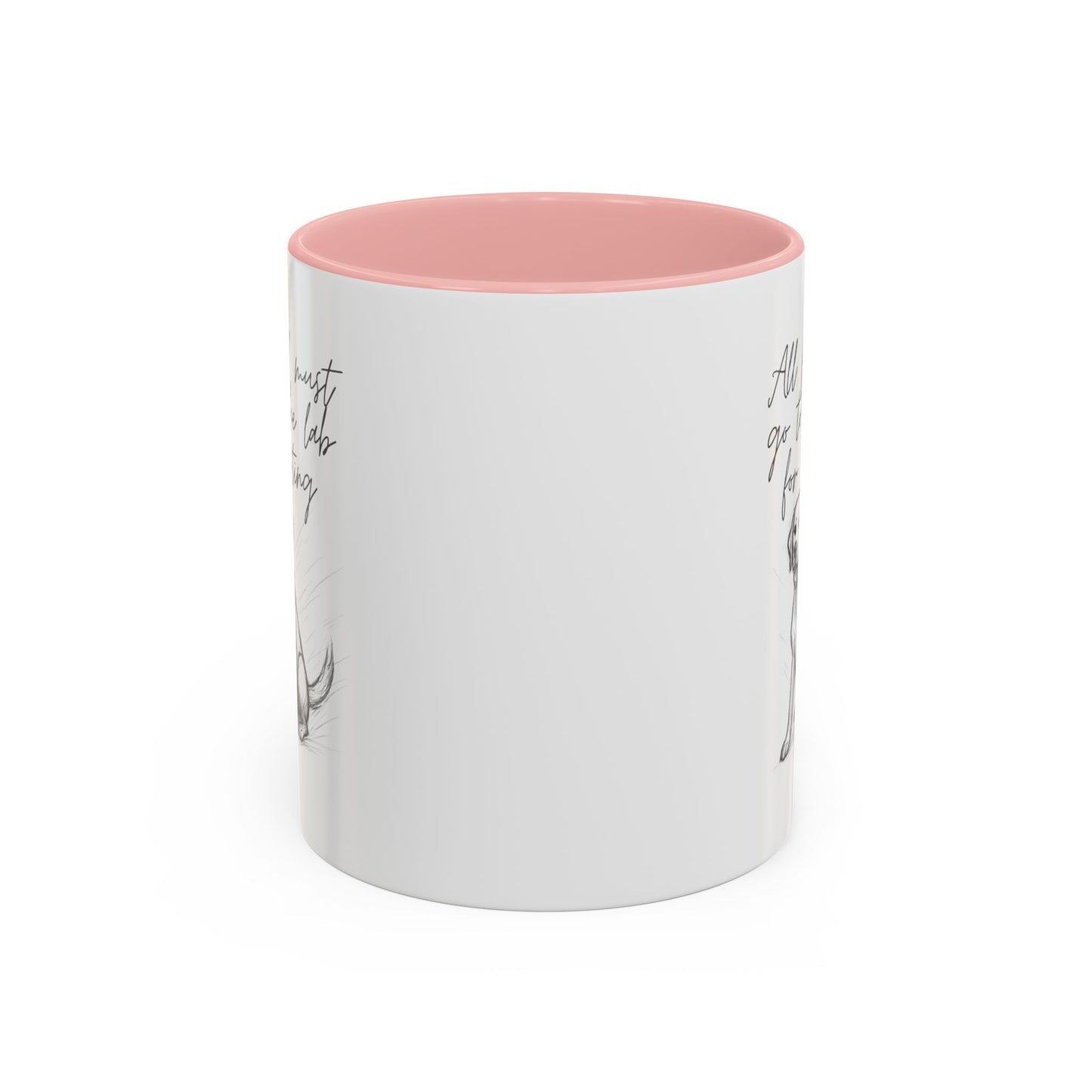 Cheeky labrador Illustration Mug – "all food must go to the lab for testing" Accent Mug (11/15oz)