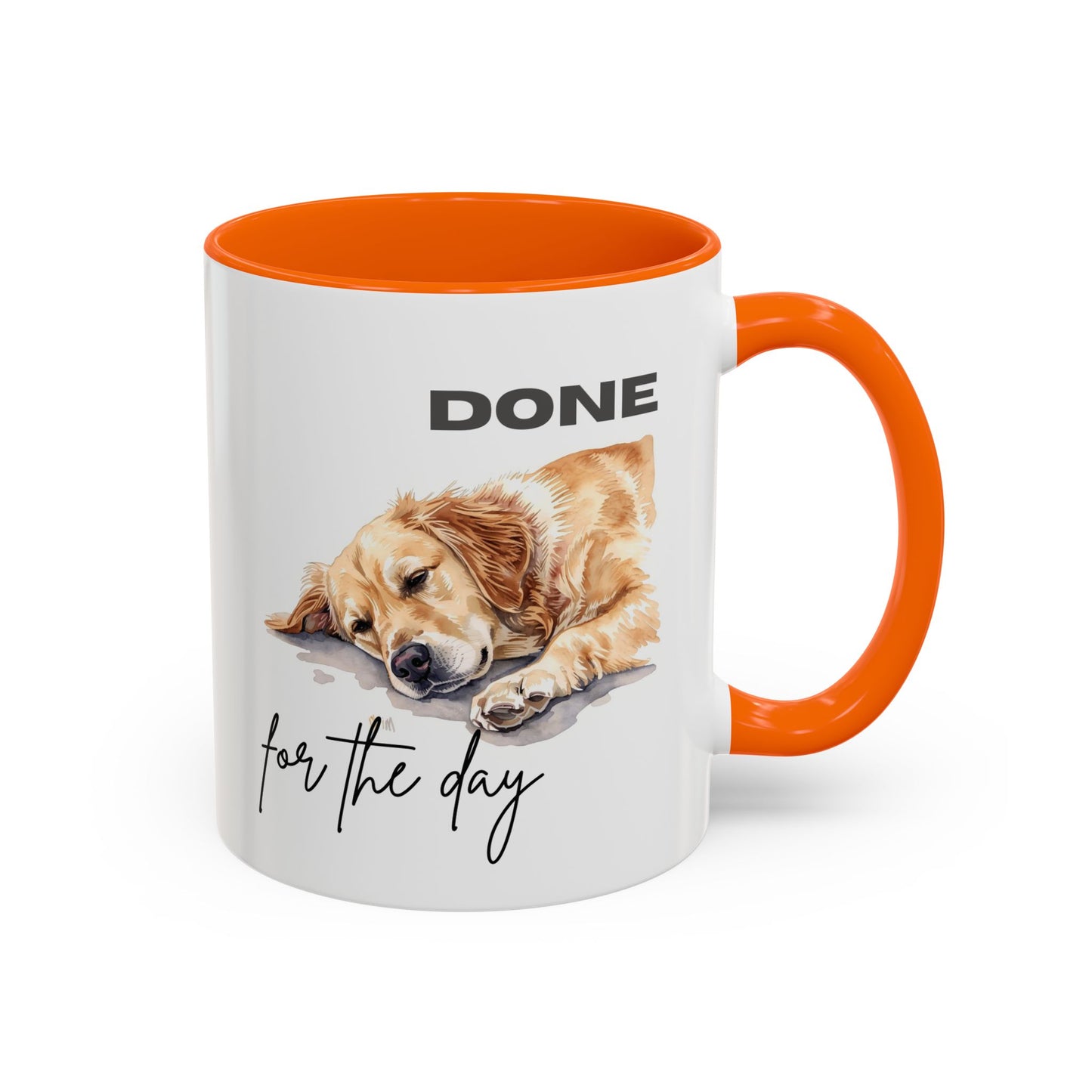 "Done for the day" – golden retriever Accent Mug