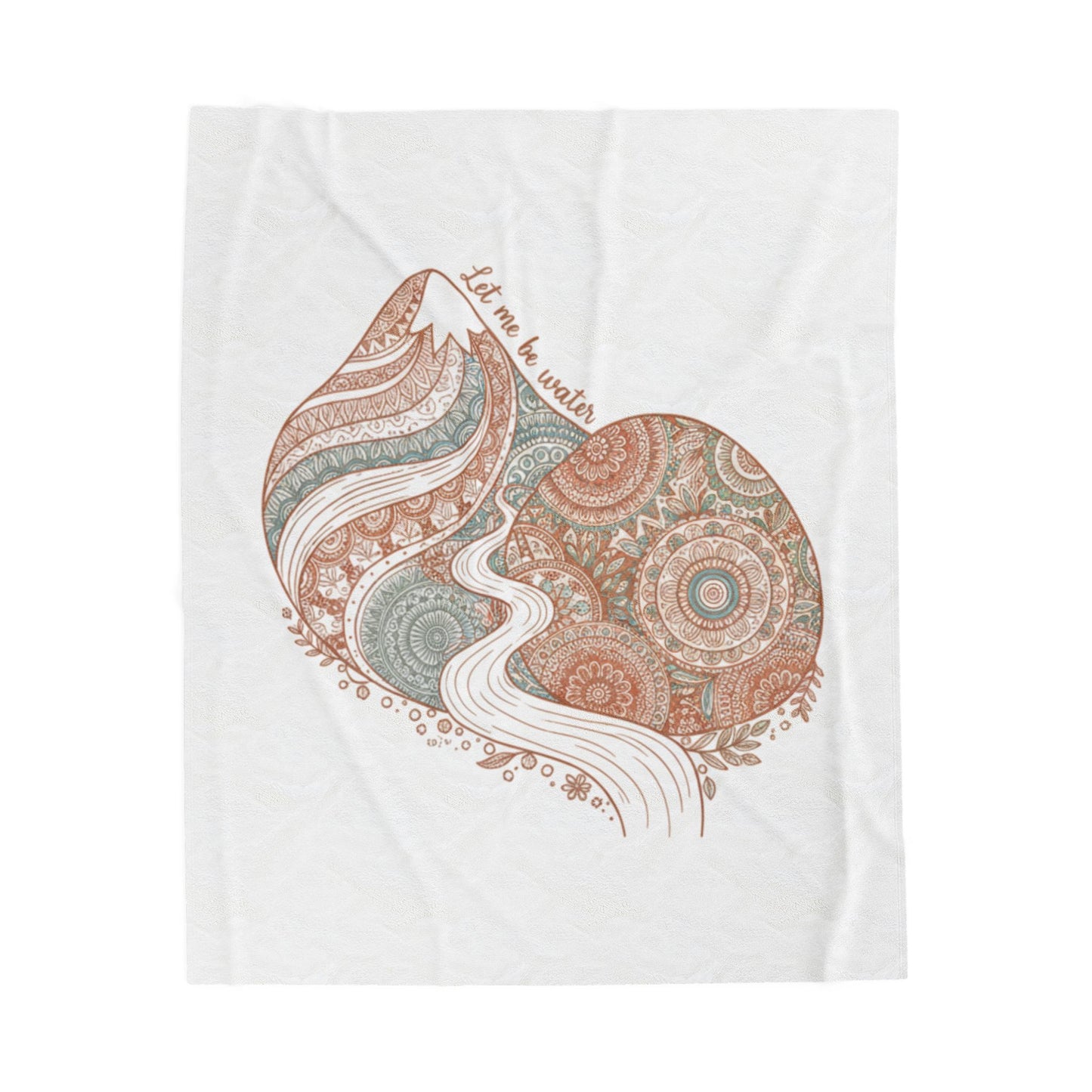 Boho Mandala Paisley Heart Velveteen Plush Blanket | vintage paisley, mandala pattern